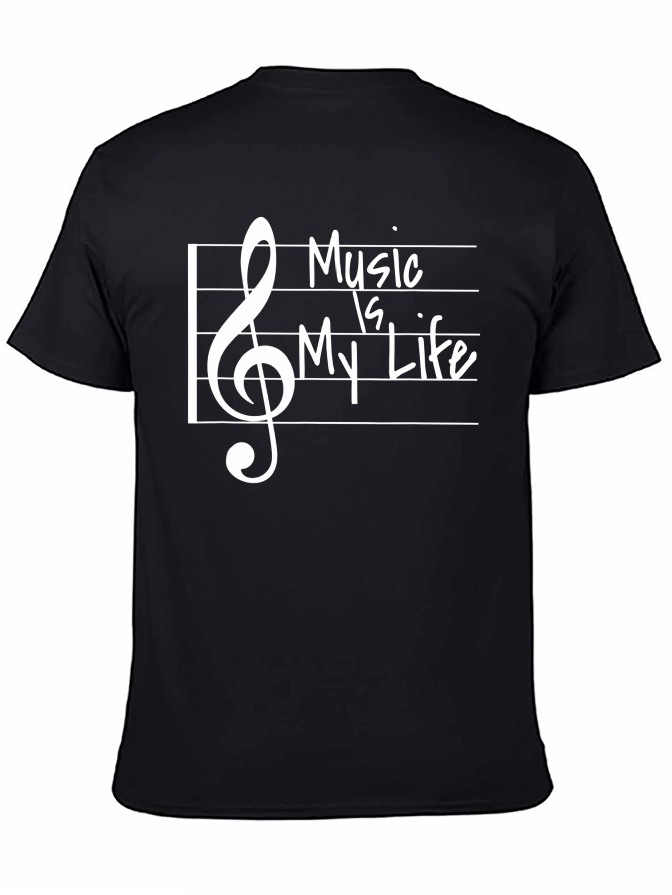 Black Music Is My Life Black Graphic T-Shirt view 4