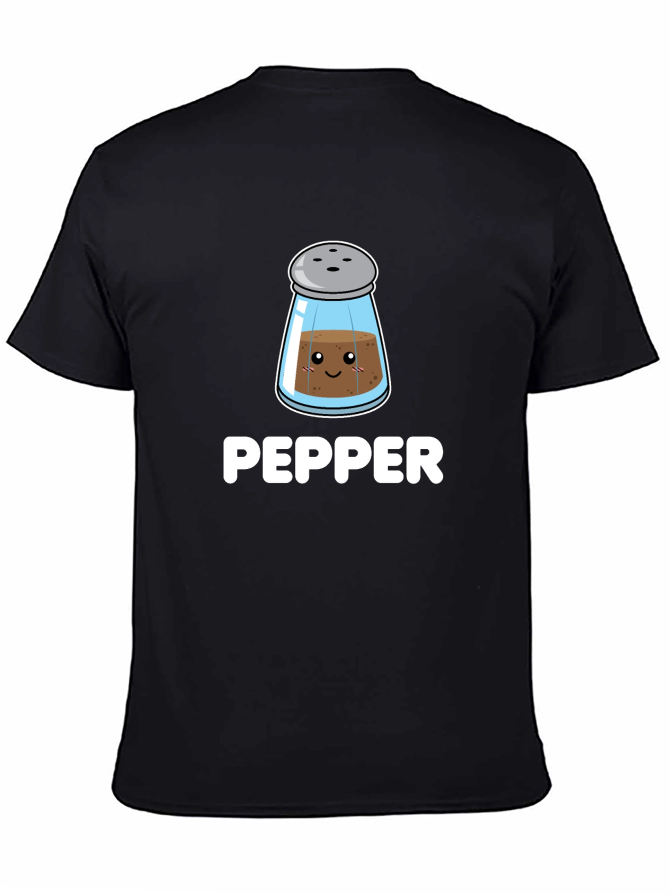 Black Cute Pepper Shaker Graphic Tee - Black view 4