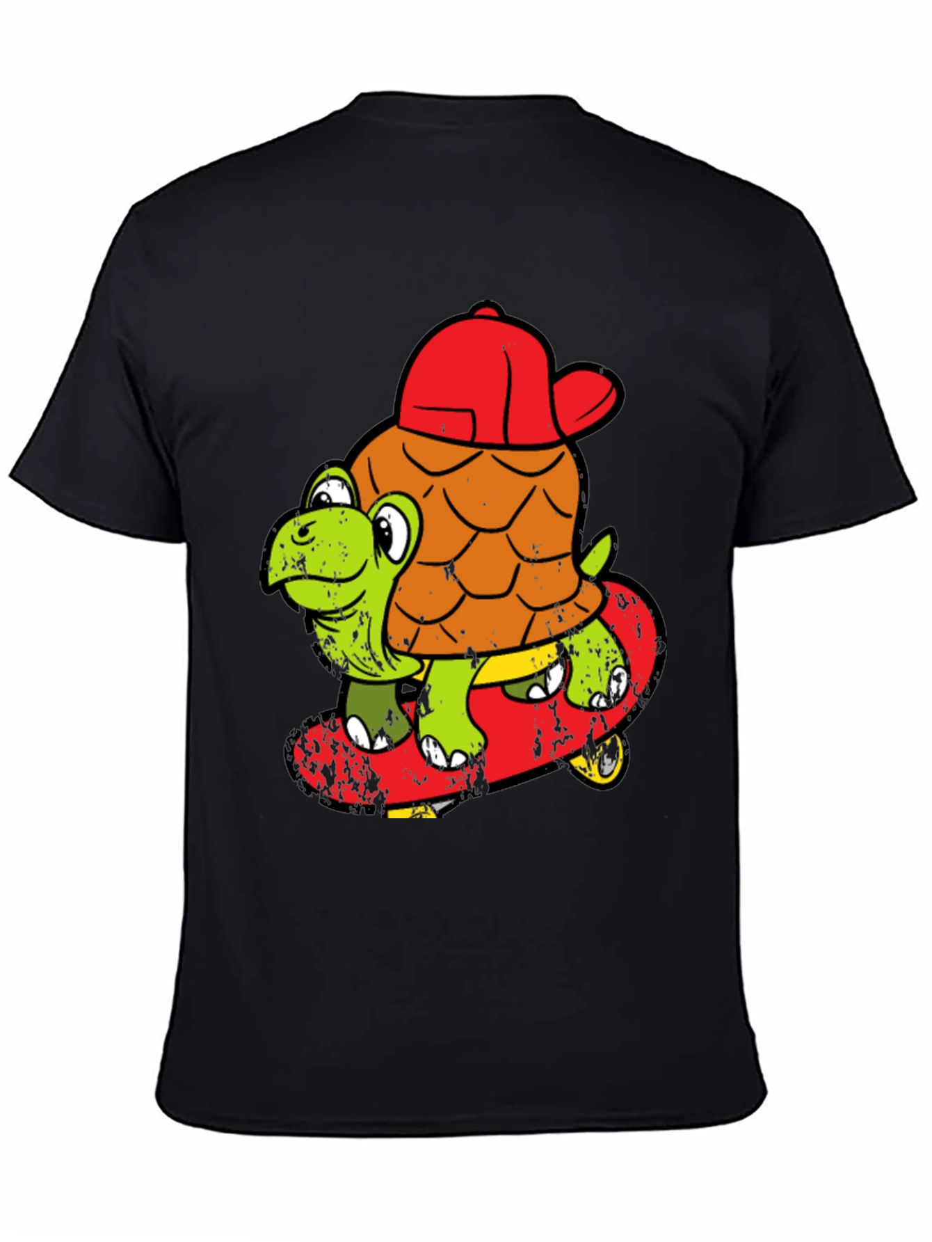 Black Turtle Skateboarder T-Shirt - Cool Cartoon Tee view 4