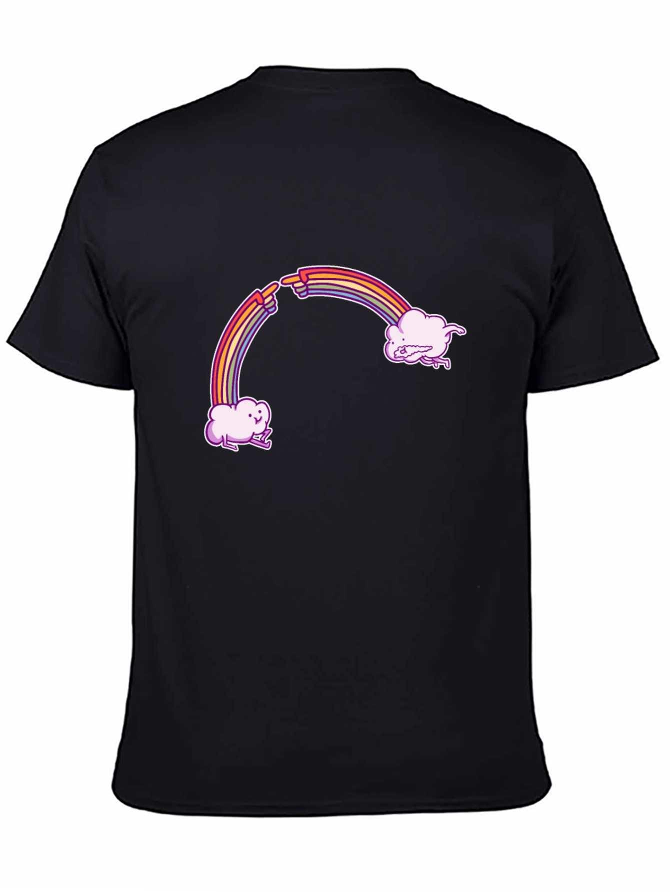 Black Rainbow Cloud T-Shirt - Funny Graphic Tee view 4