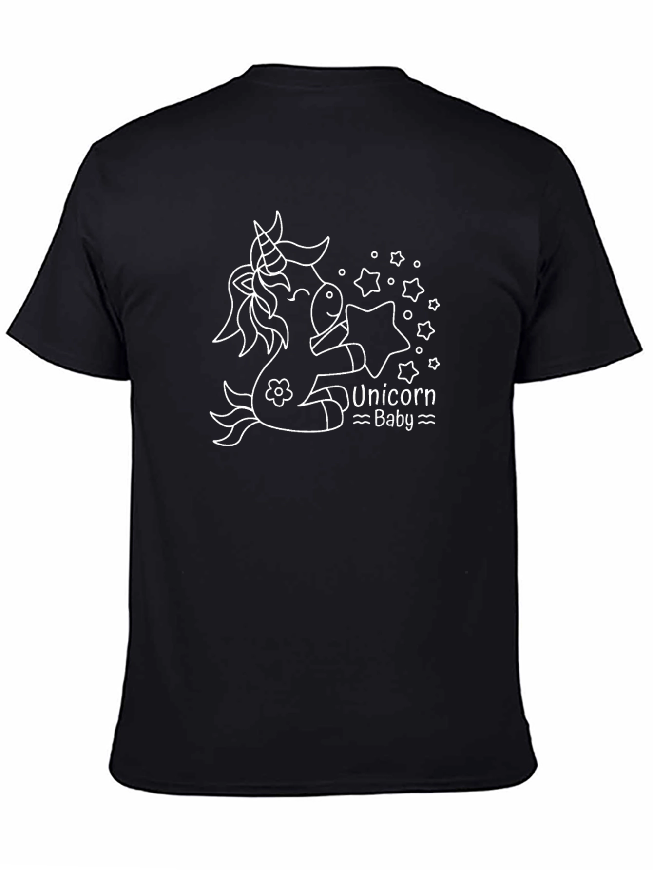 Unicorn Baby Black T-Shirt - Cute Graphic Tee - 4