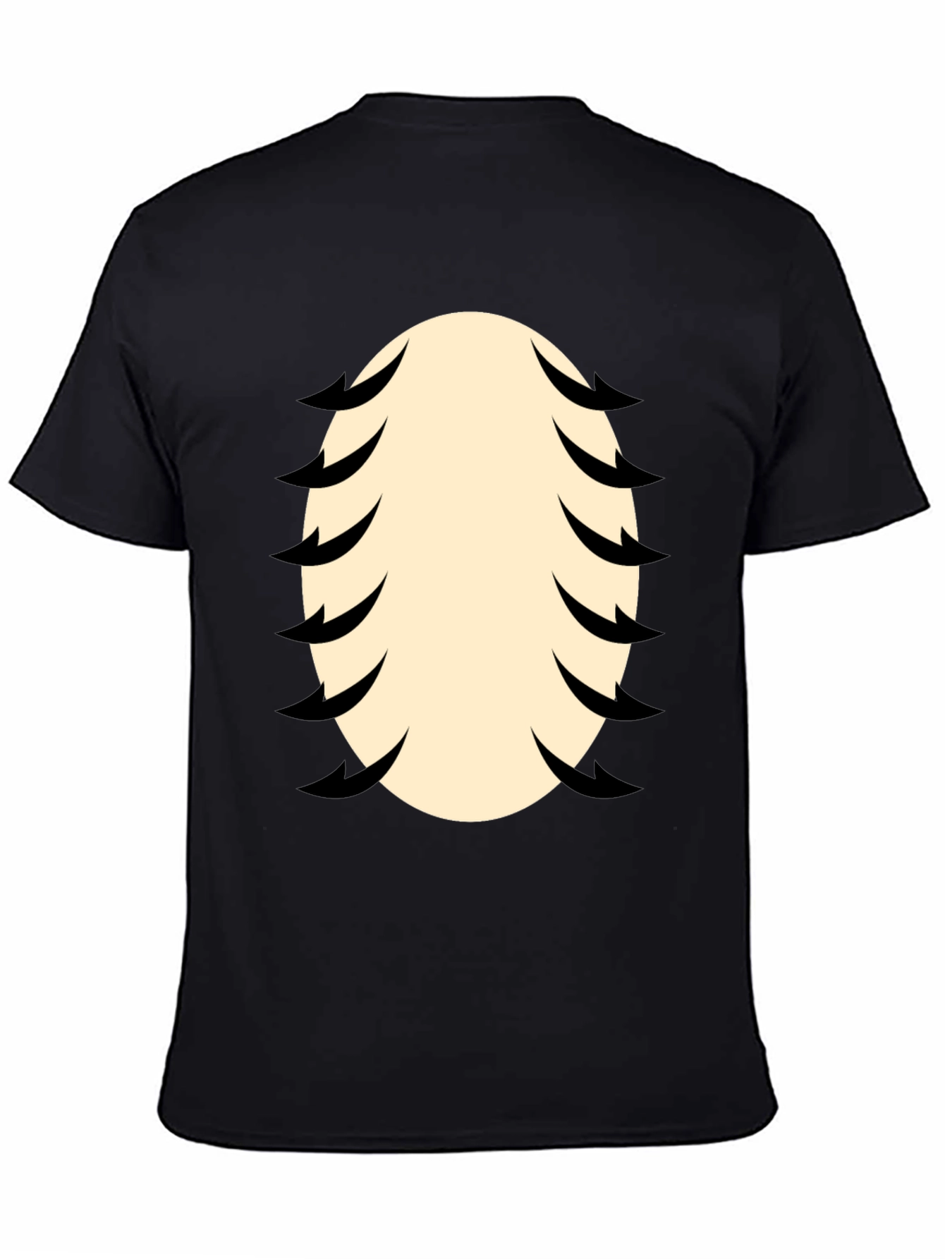 Black Funny Baseball Stitching Costume Black T-Shirt view 4