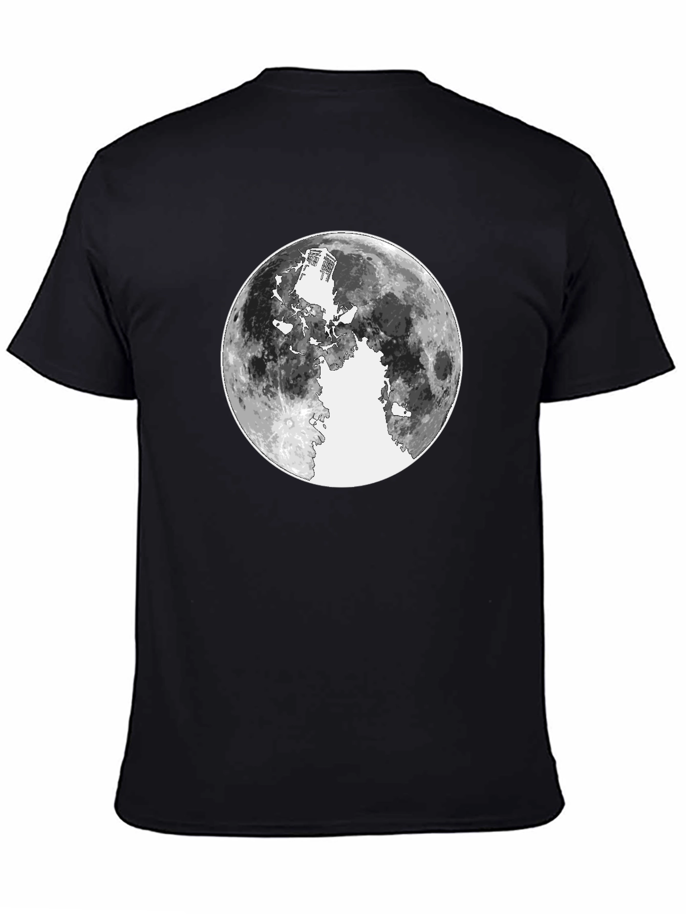 Black Lunar Silhouette Graphic Tee - Black Cotton view 4