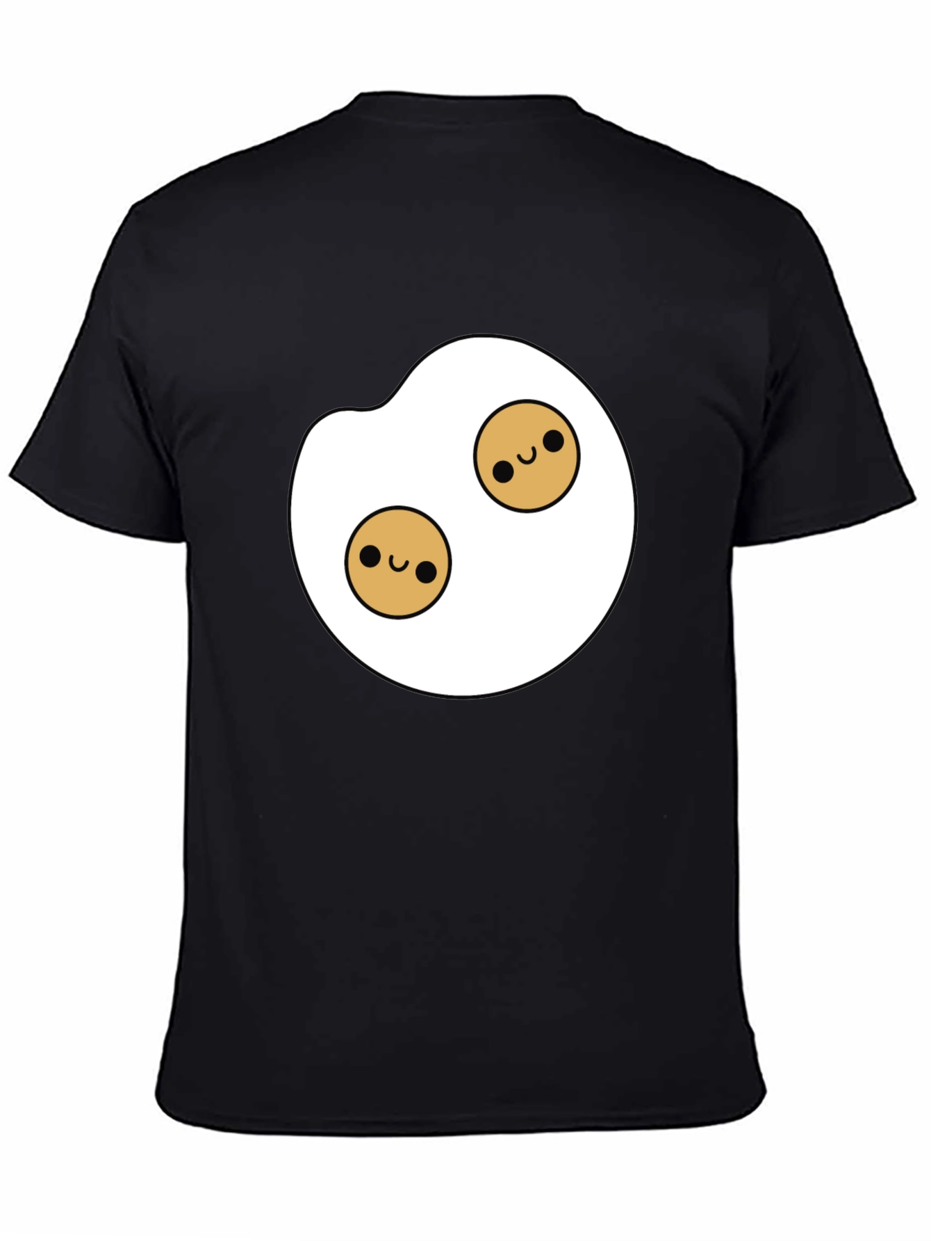 Black Cute Egg Graphic Tee - Black Casual Shirt view 4