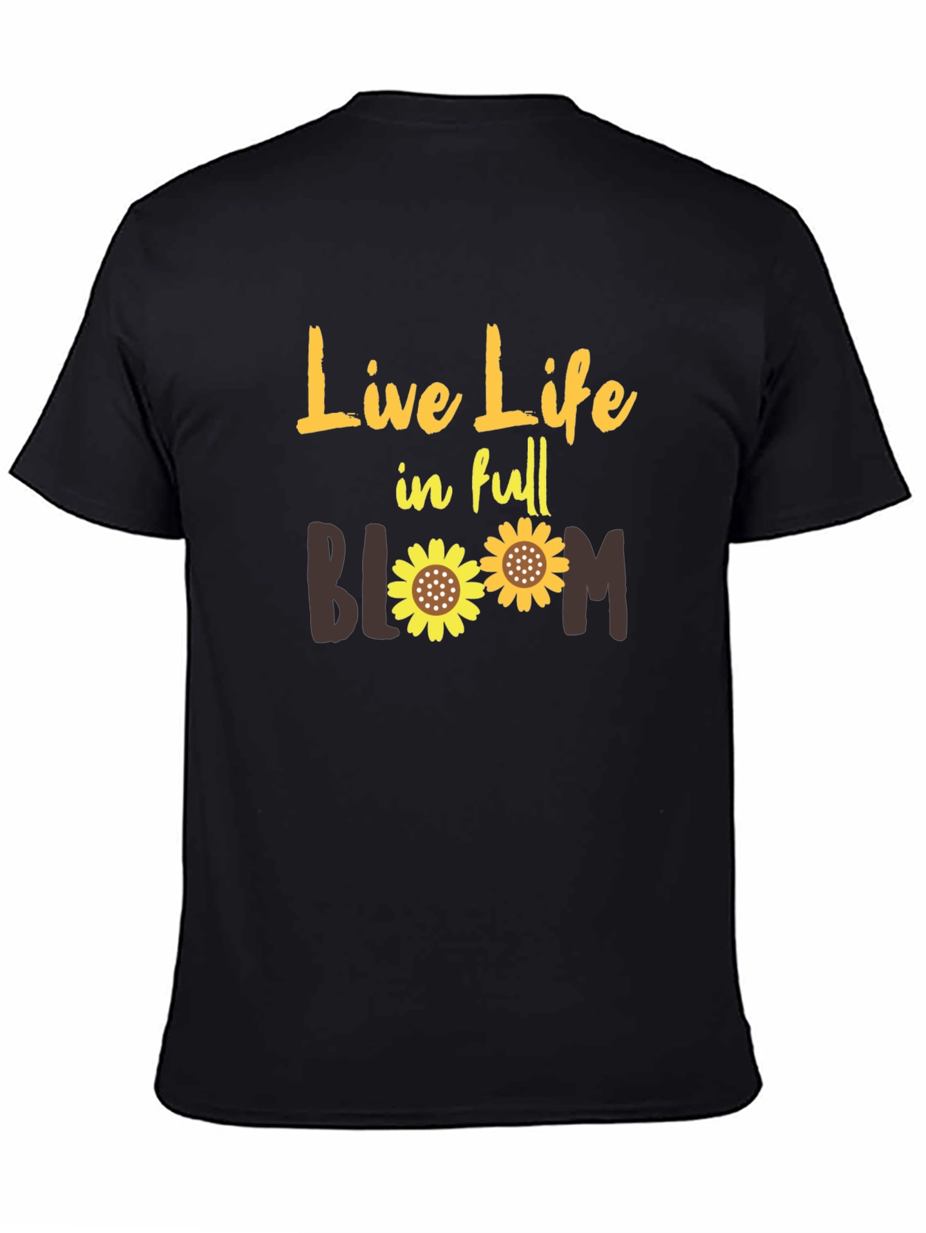 Black Live Life in Full Bloom Graphic T-Shirt view 4