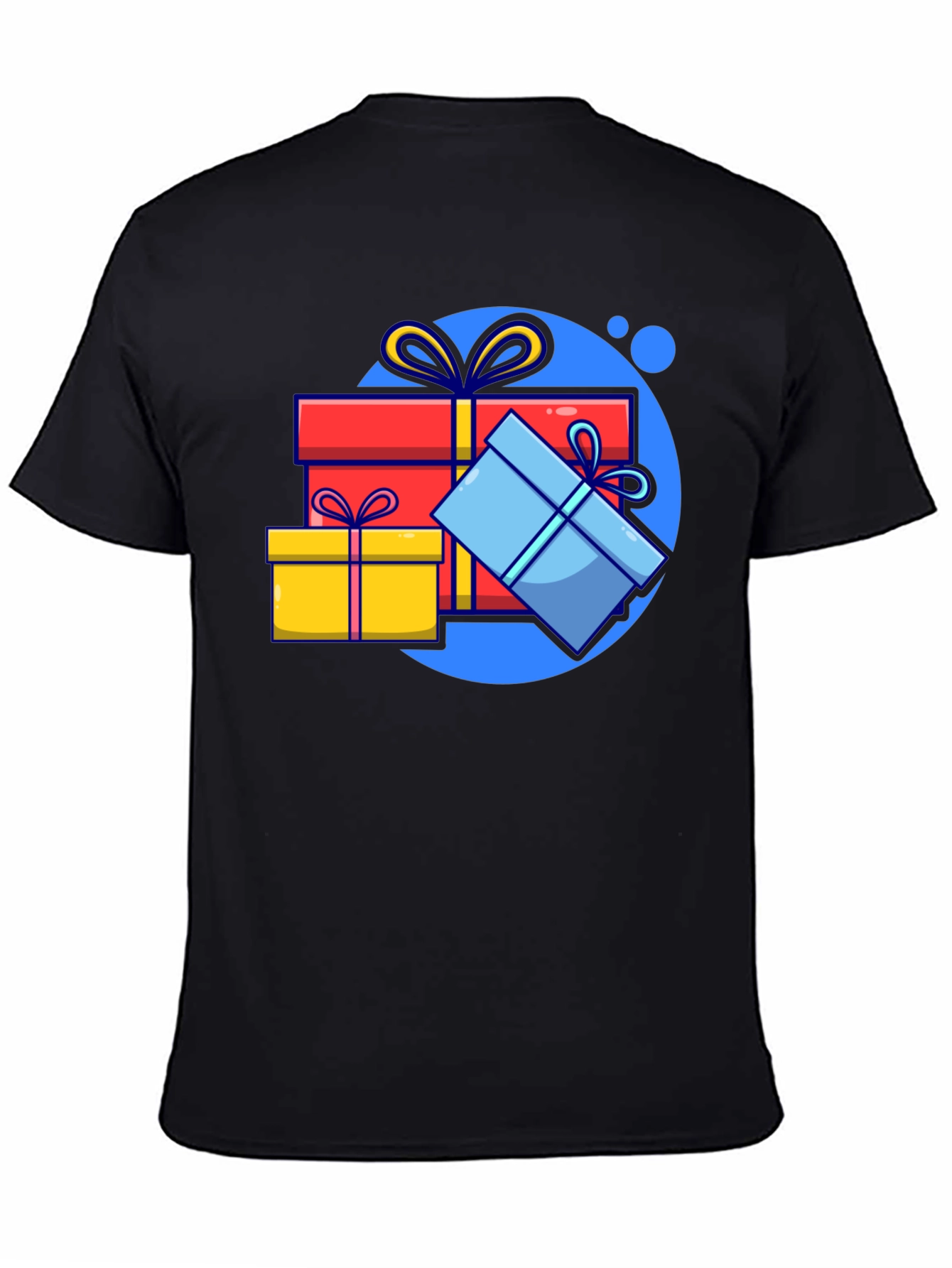 Black Festive Gift T-Shirt - Black Holiday Tee view 4