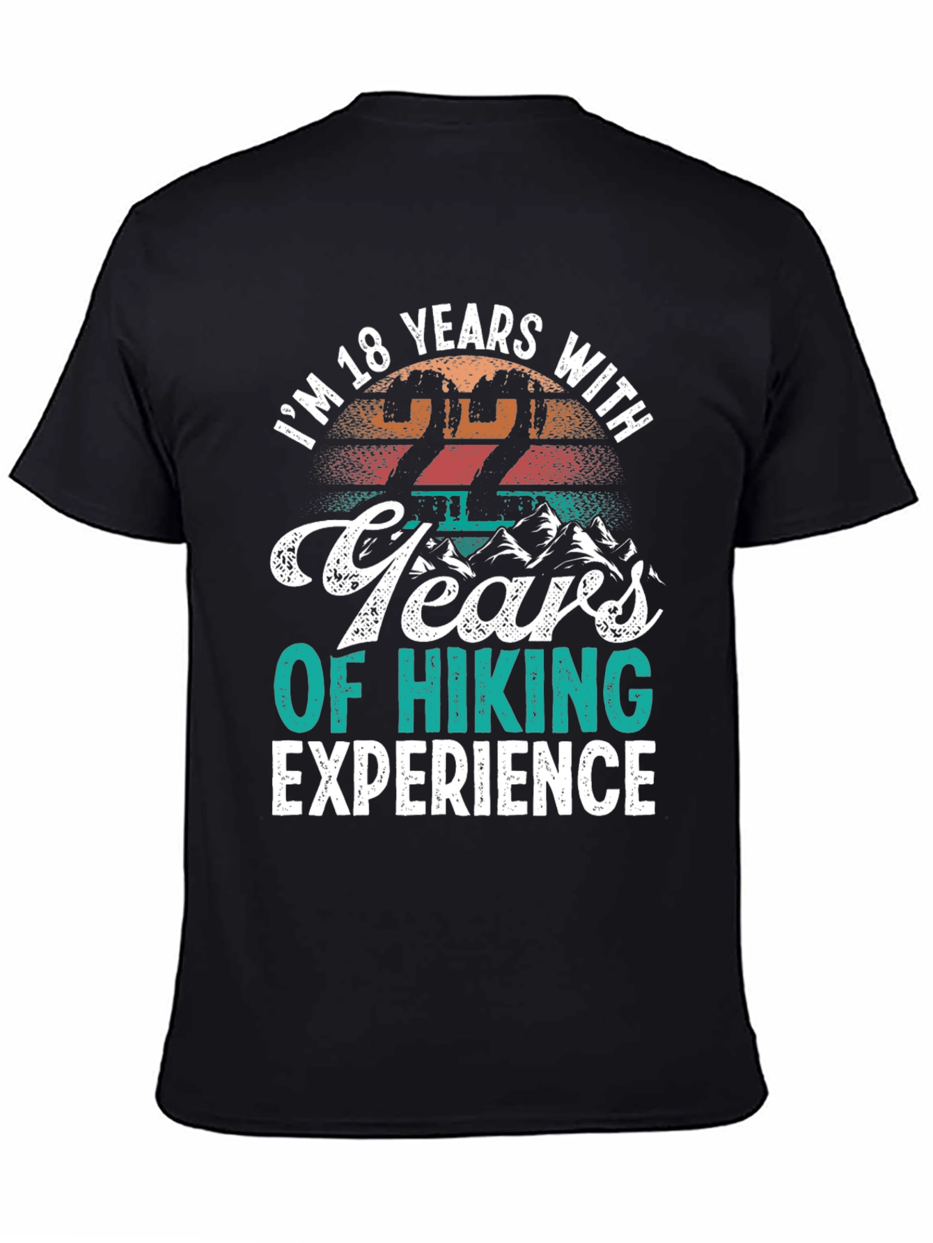 Black Funny Hiking T-Shirt - 22 Years Experience view 4