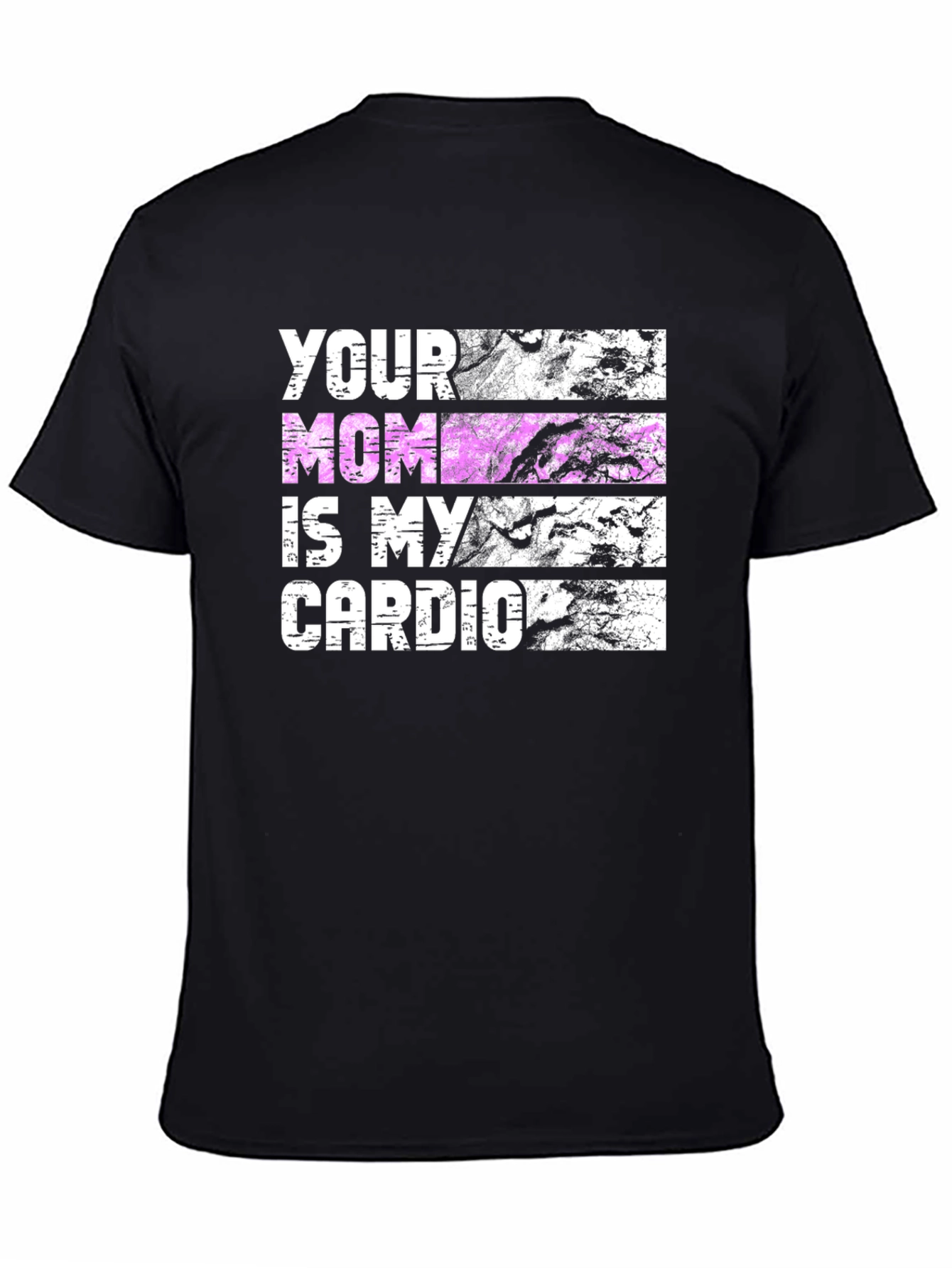 Black Your Mom Is My Cardio Black T-Shirt view 4