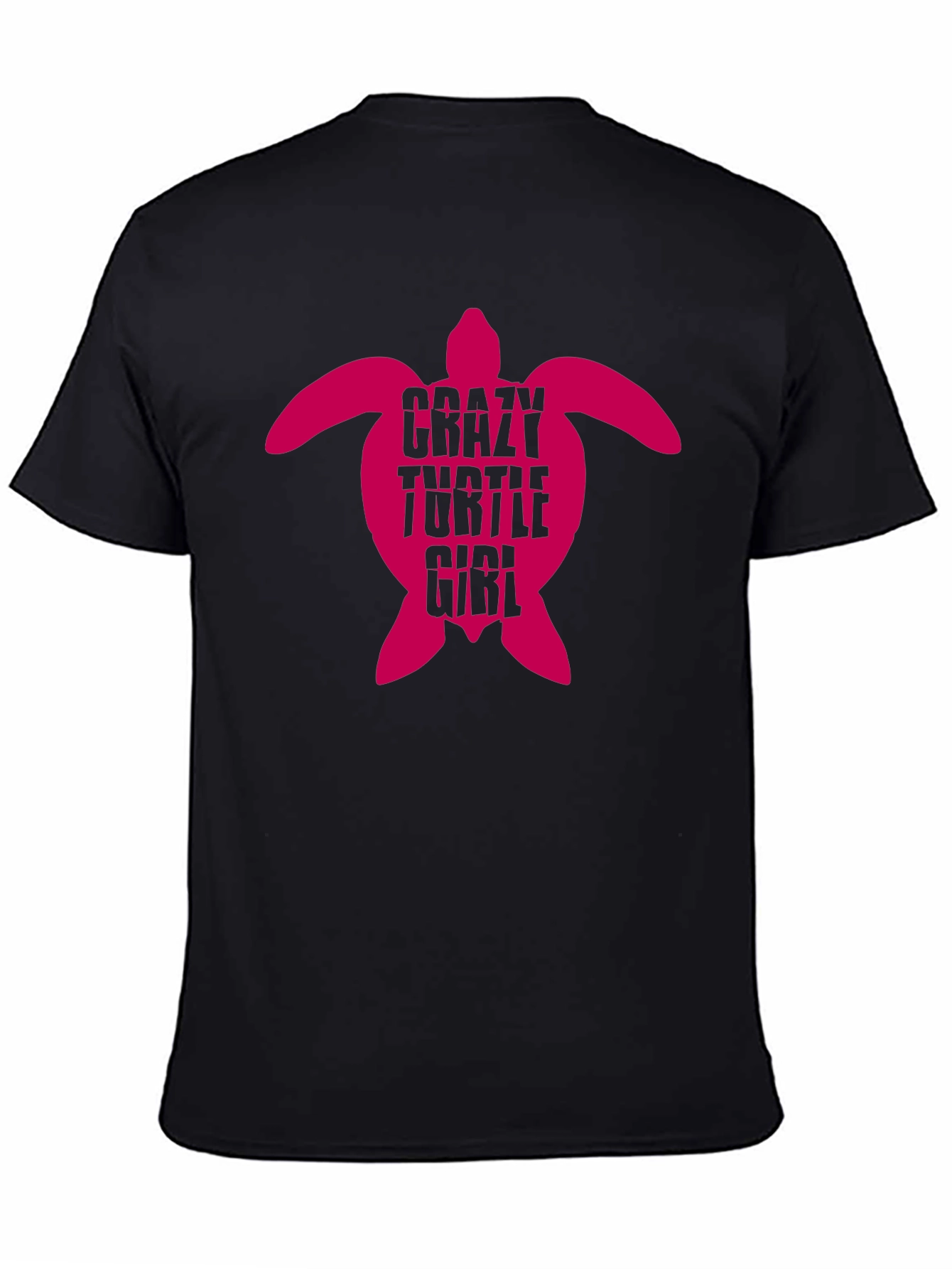 Black Crazy Turtle Girl Graphic Tee view 4