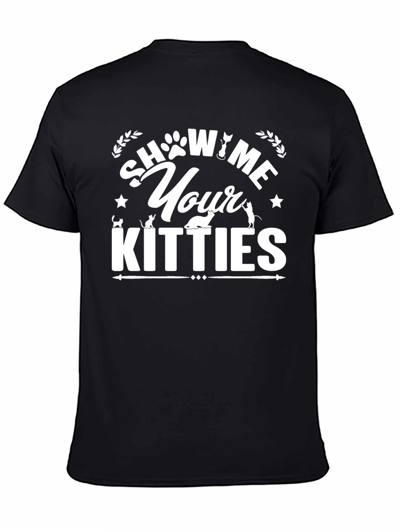 Black Show Me Your Kitties Graphic Tee - Novelty Cat Lover Shirt view 4