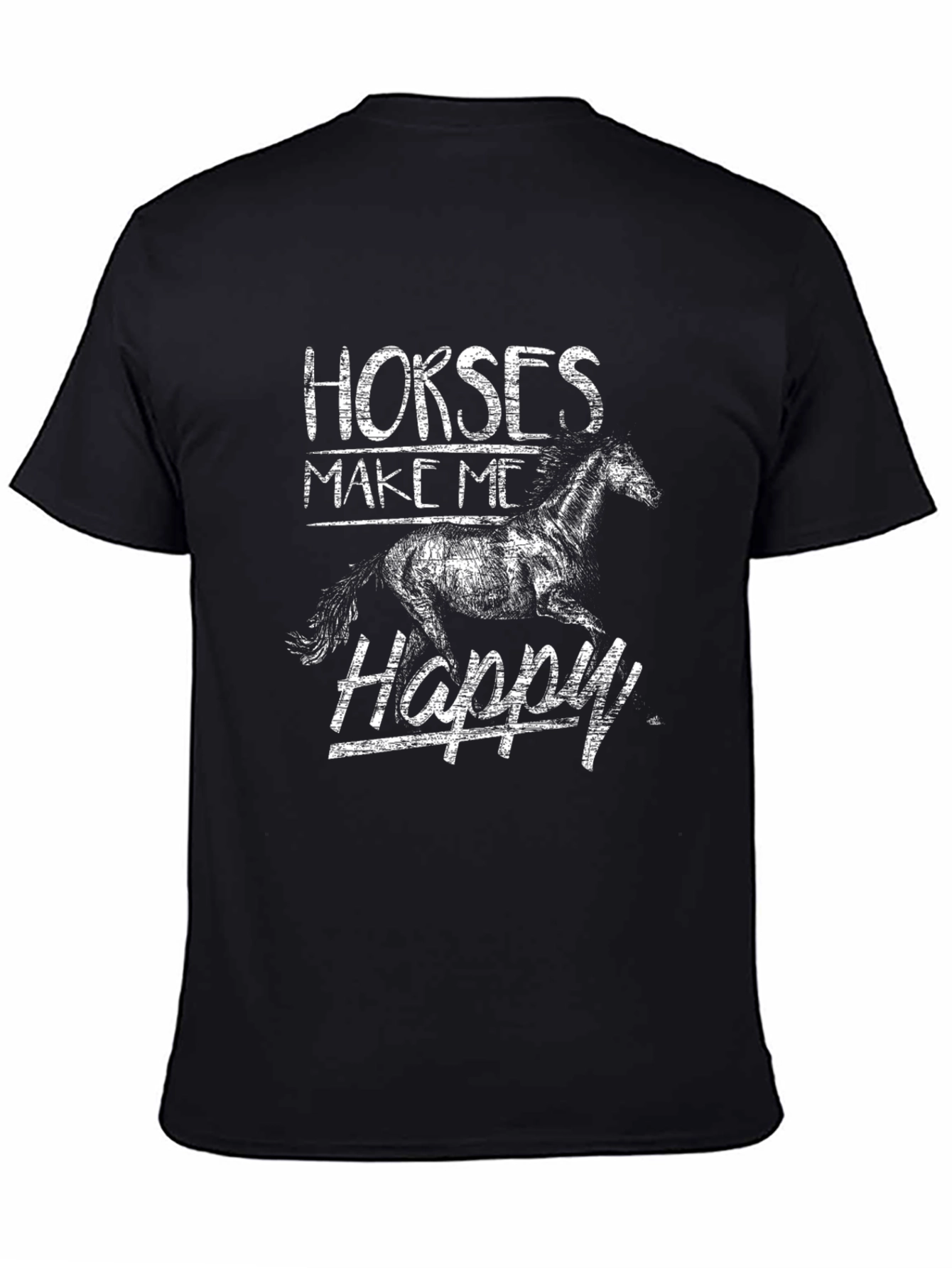 Black Horses Make Me Happy Graphic Tee view 4
