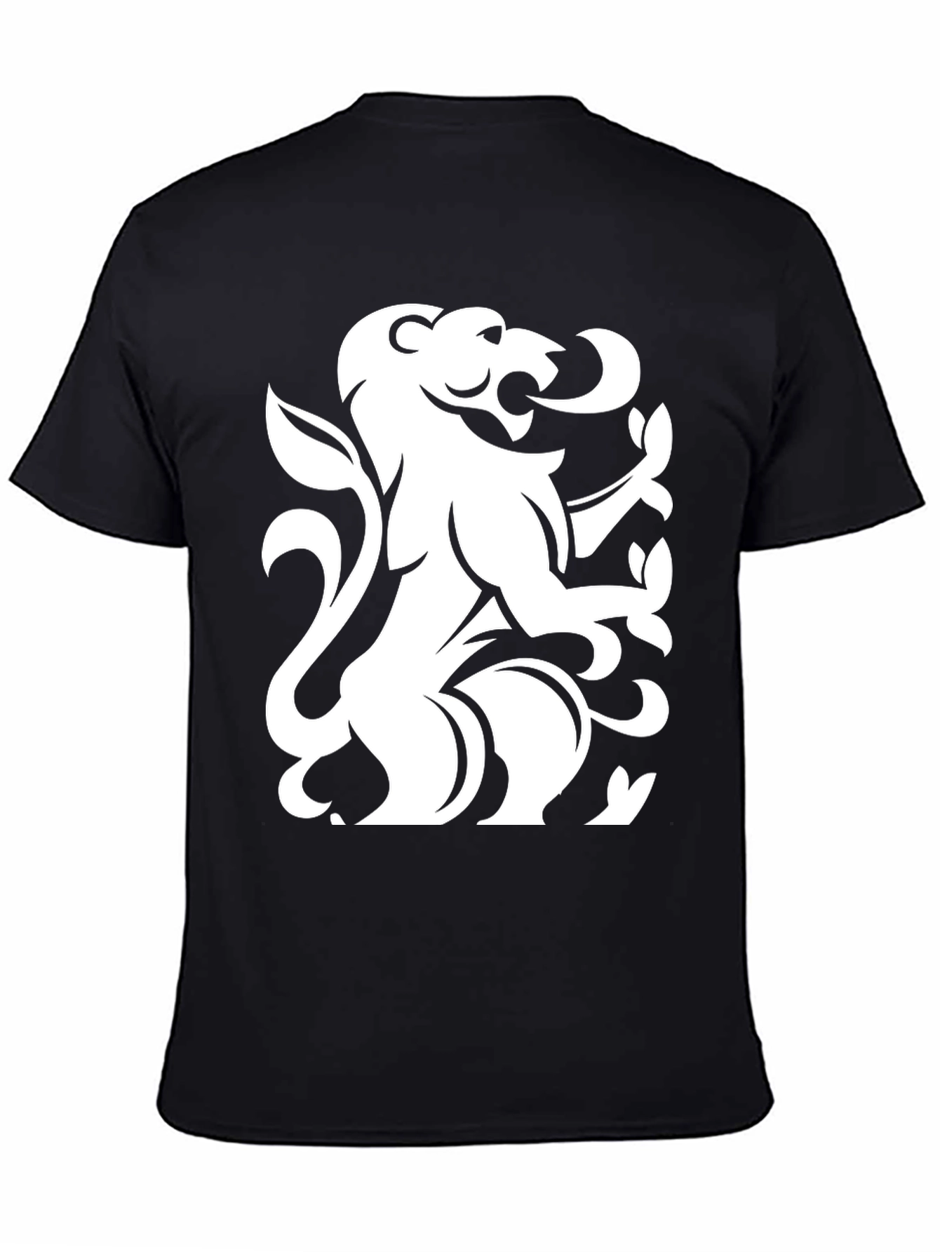 Black Lion Crest Graphic T-Shirt - Black view 4