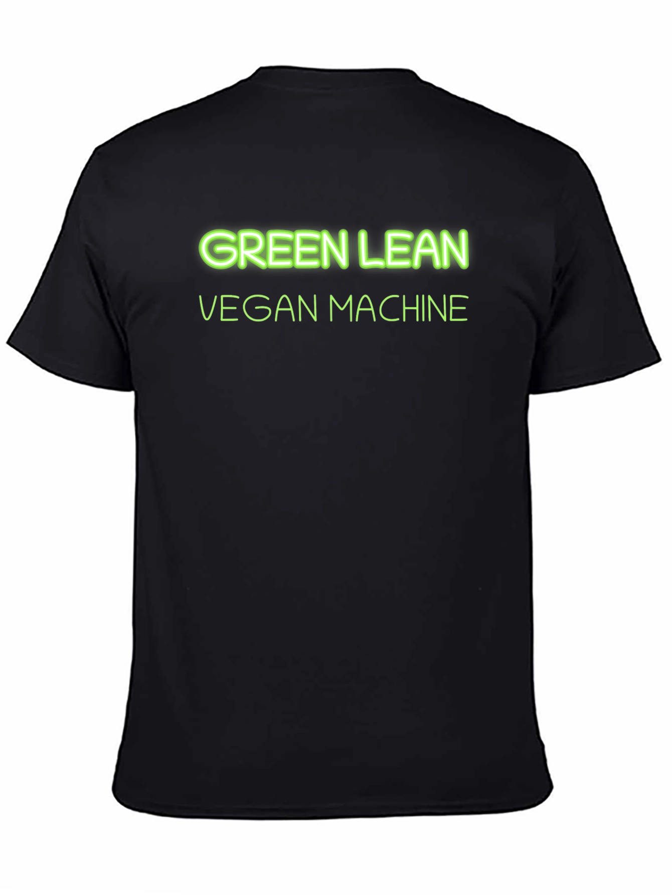 Black Green Lean Vegan Machine Black T-Shirt view 4