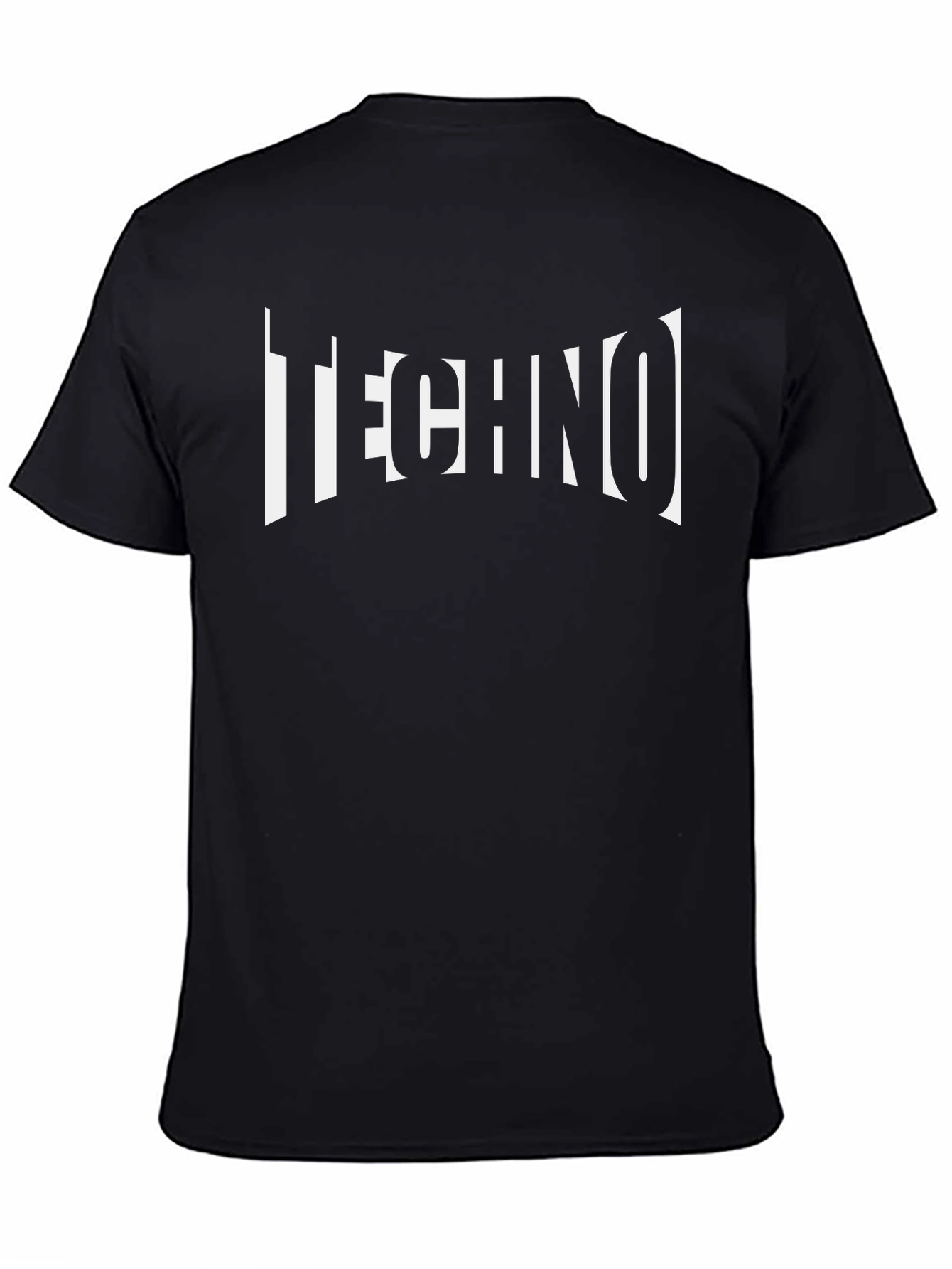 Black Techno Music Graphic T-Shirt - Black Cotton Tee view 4