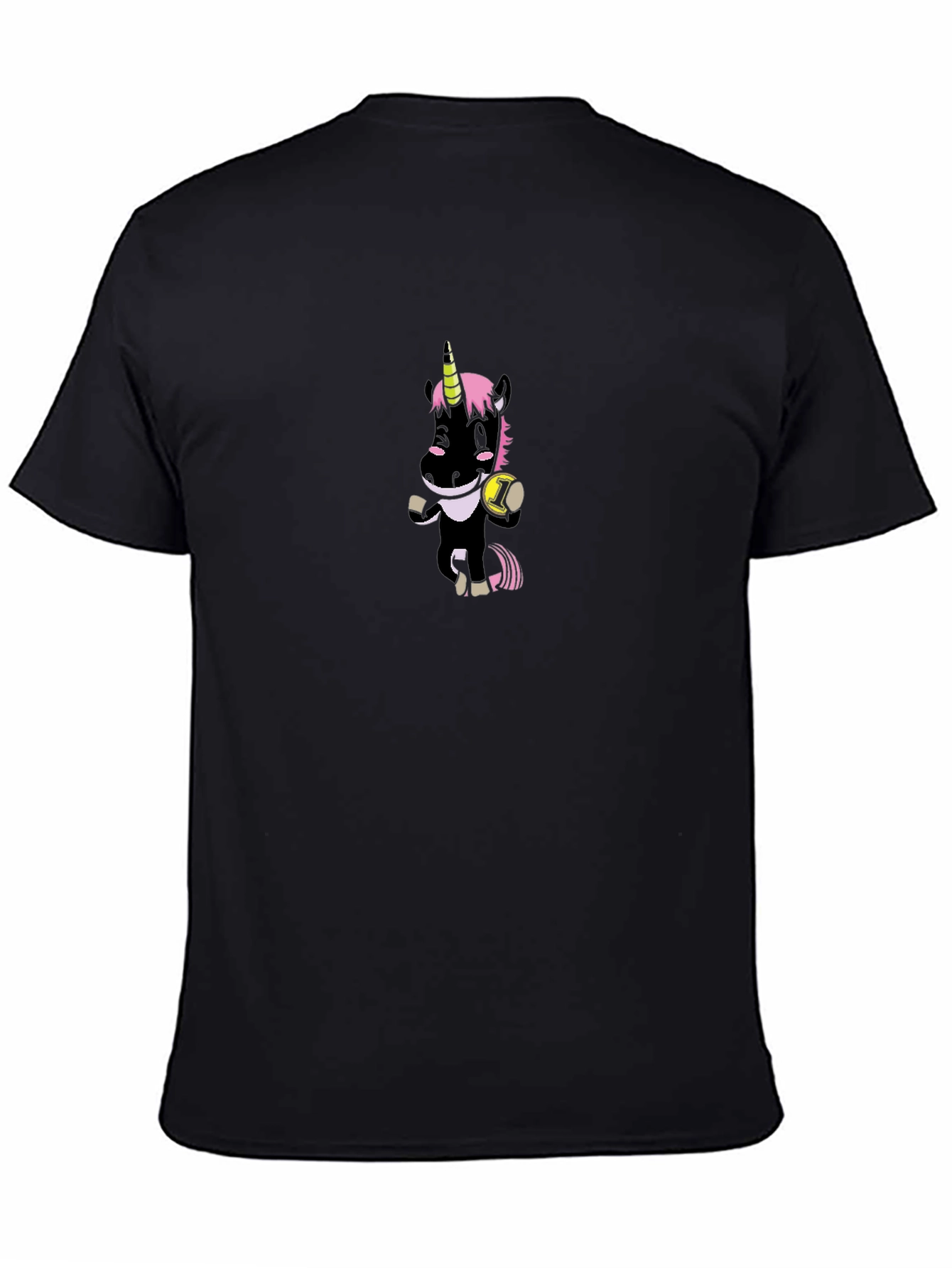 Black Unicorn Graphic Tee - Casual Black T-Shirt view 4