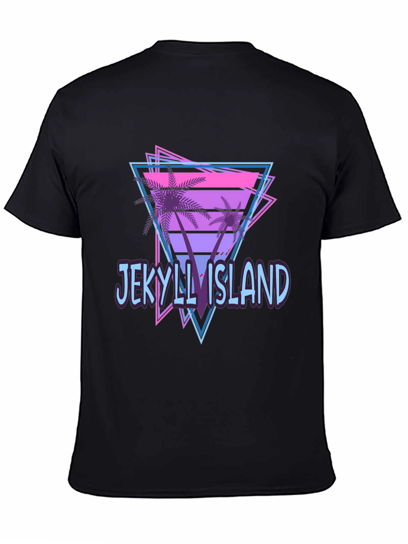 Black Jekyll Island Retro Graphic T-Shirt view 4