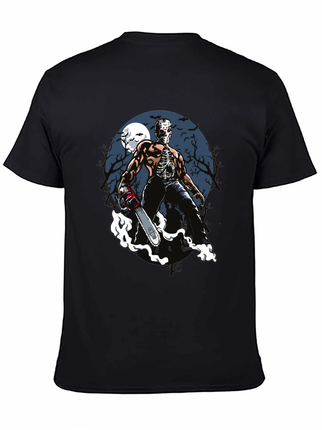 Black Horror Chainsaw Graphic Tee view 4
