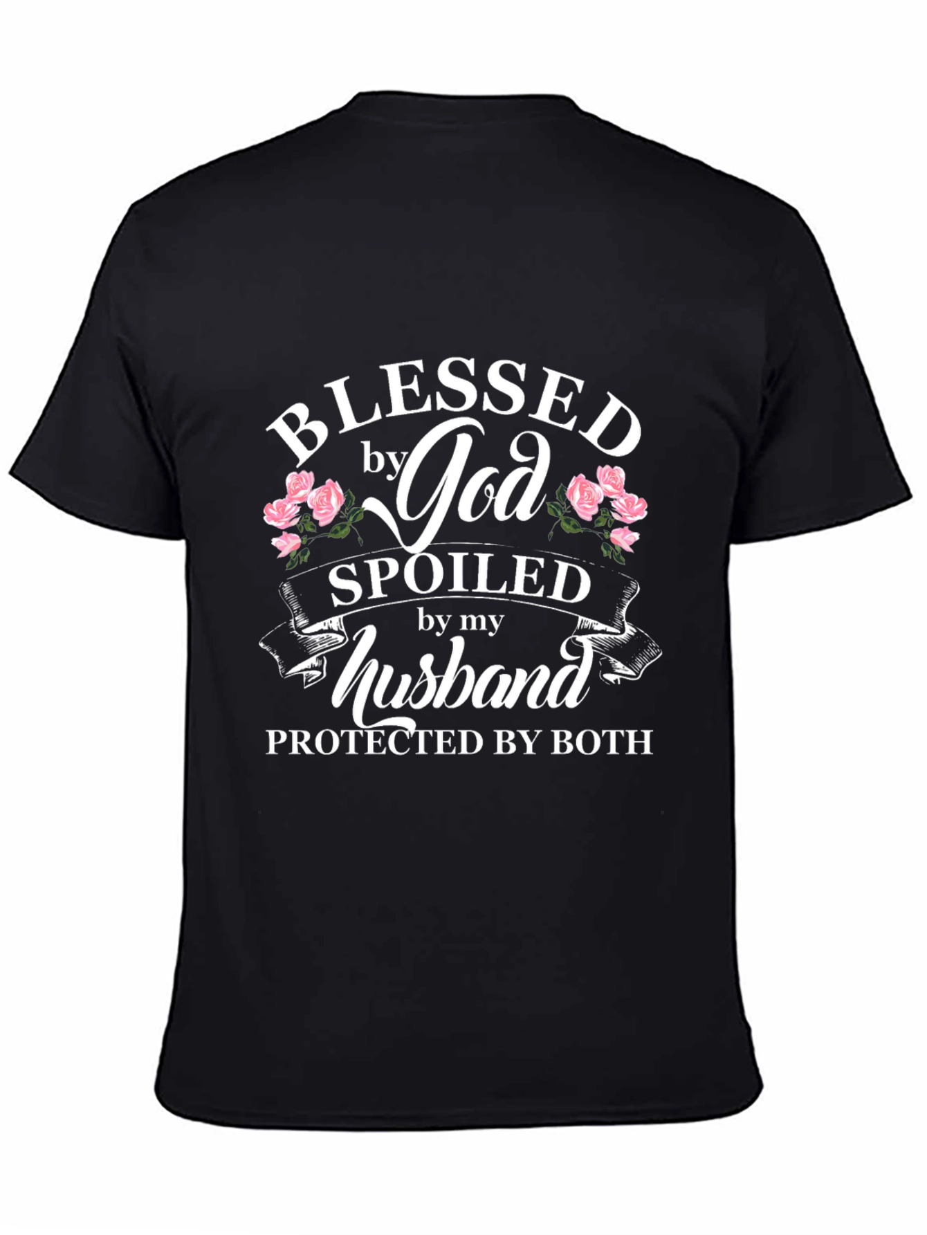 Black Blessed By God Spoiled By My Husband Black T-Shirt view 4