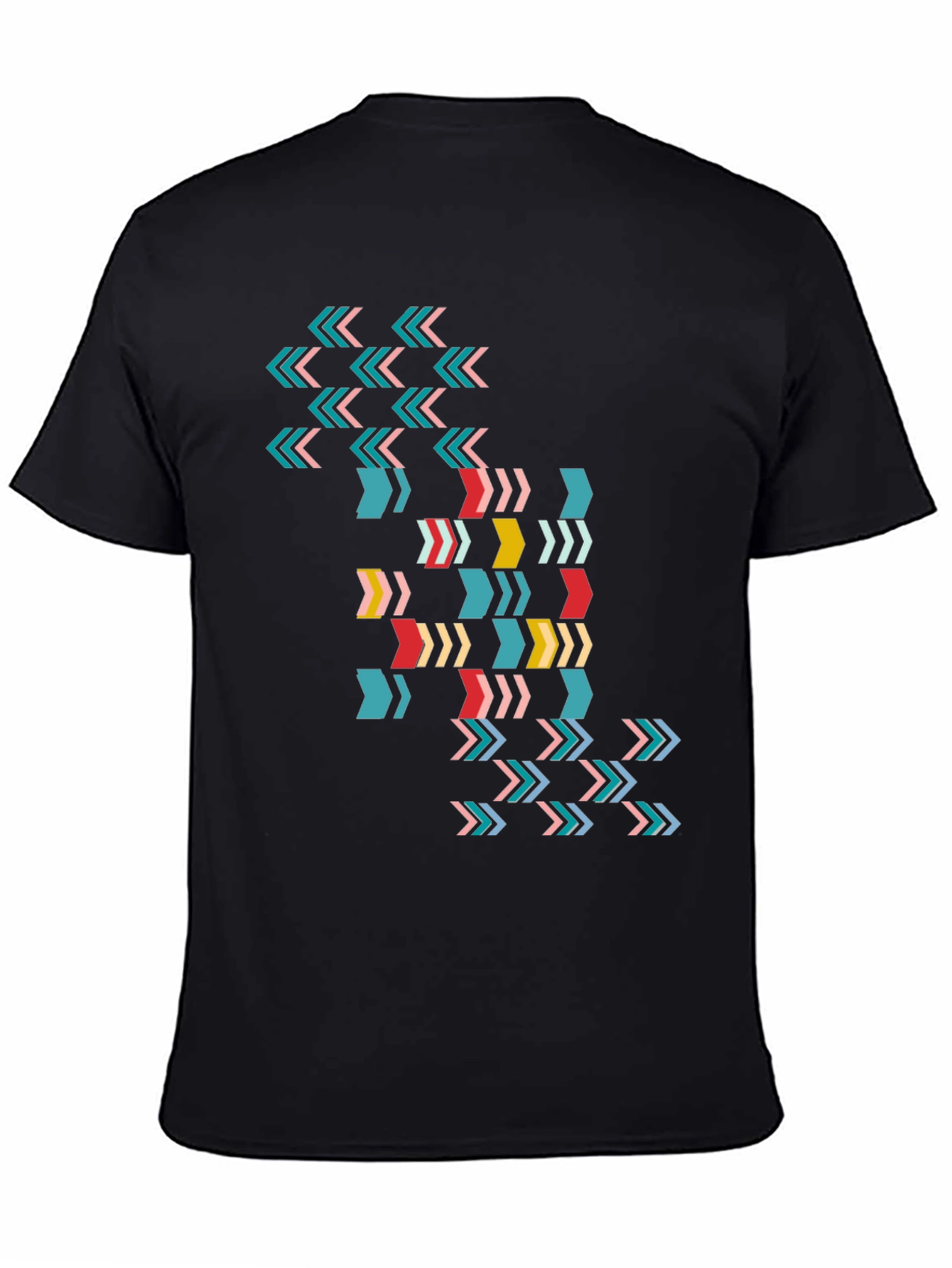 Black Modern Arrow Print Tee - Black view 4