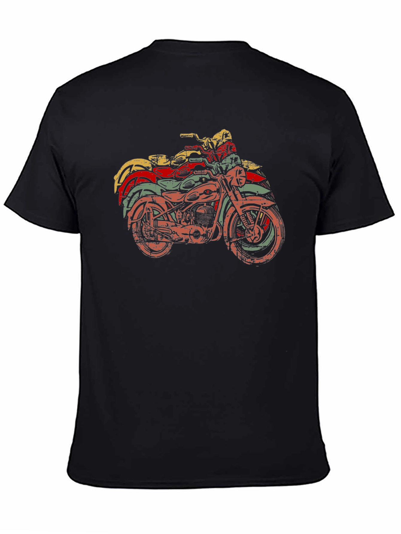 Black Retro Motorcycle Graphic T-Shirt - Vintage Style view 4