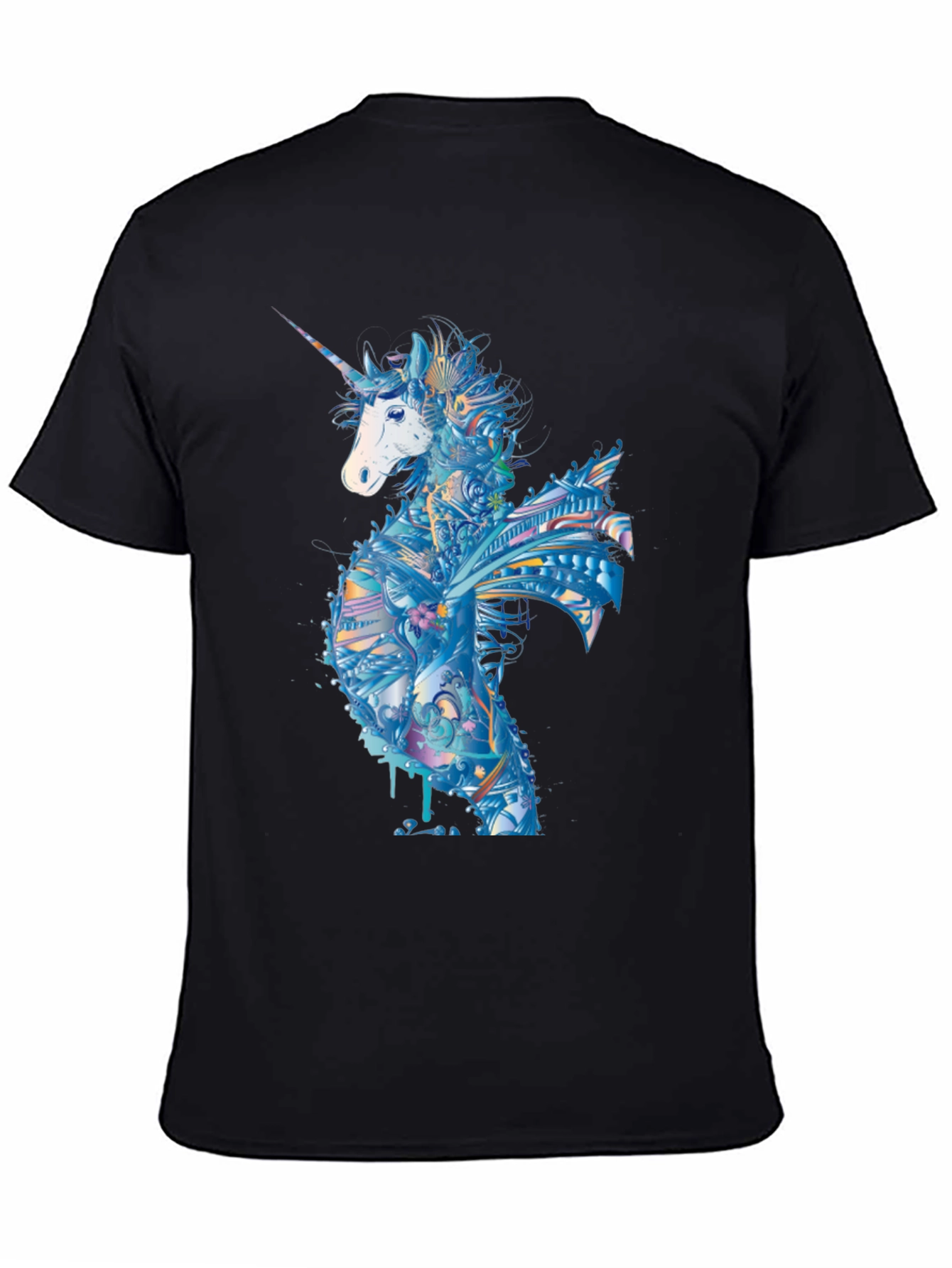 Black Unicorn Graphic Tee - Men's Black T-Shirt view 4
