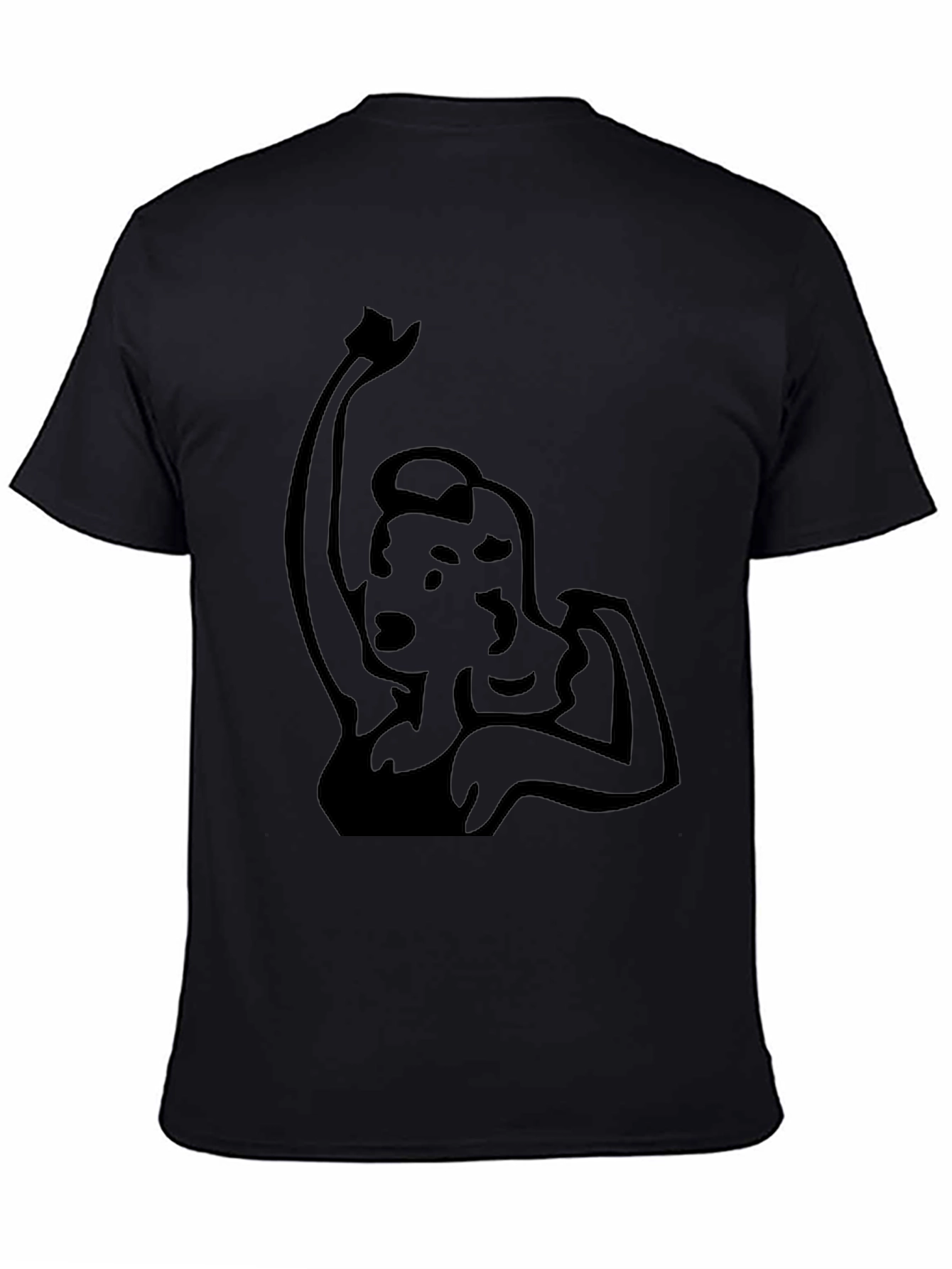 Black Retro Woman Graphic Black Tee view 4