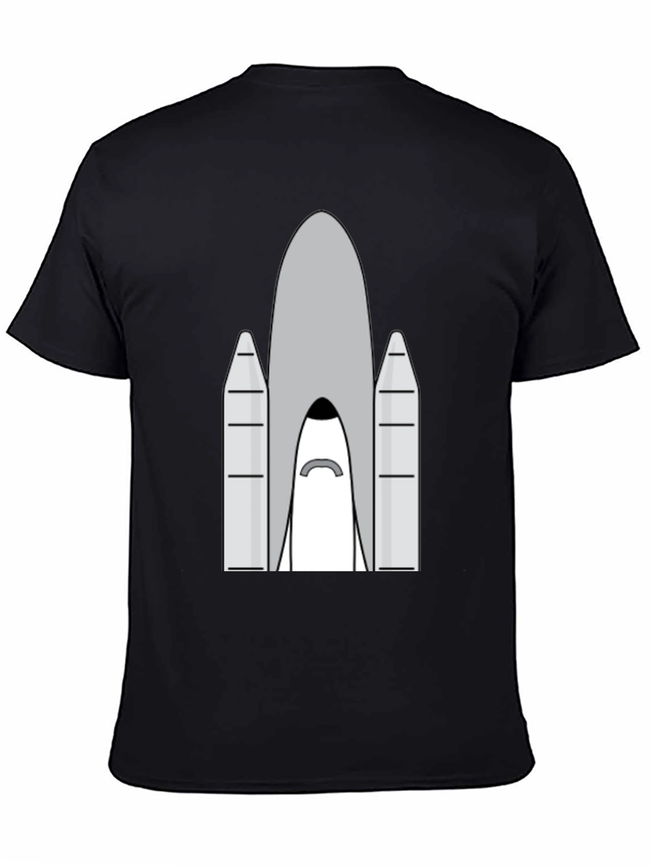 Black Rocket T-Shirt - Space Shuttle Graphic Tee view 4