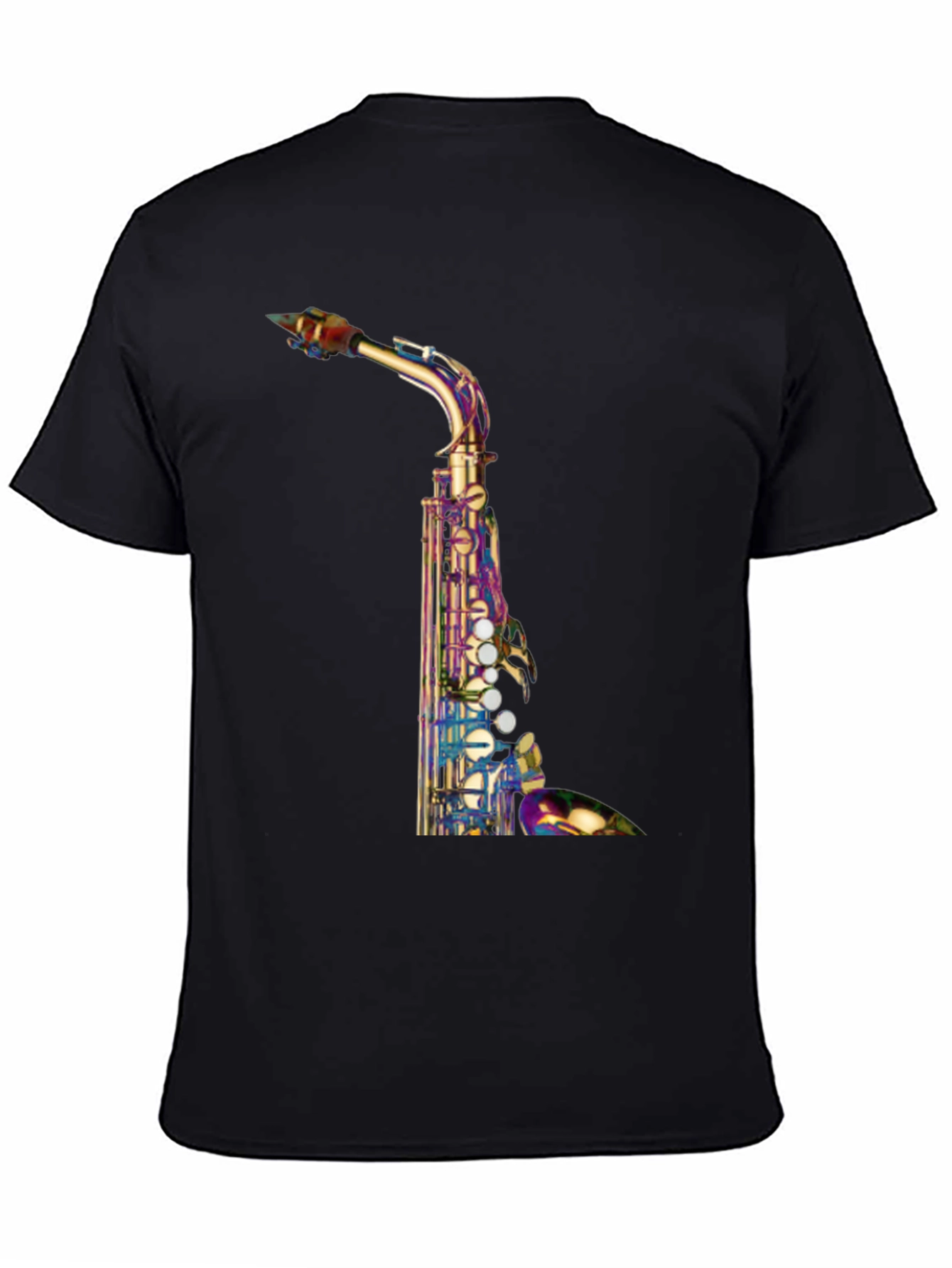 Black Saxophone Graphic T-Shirt - Unique Music Lover Tee view 4