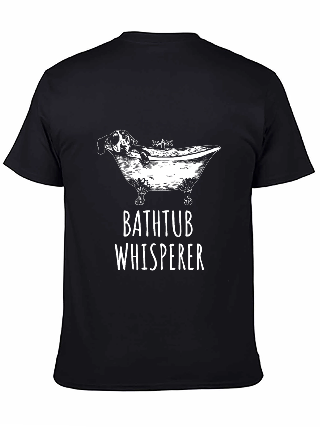 Black Bathtub Whisperer Graphic Tee - Funny Dog Lover Shirt view 4