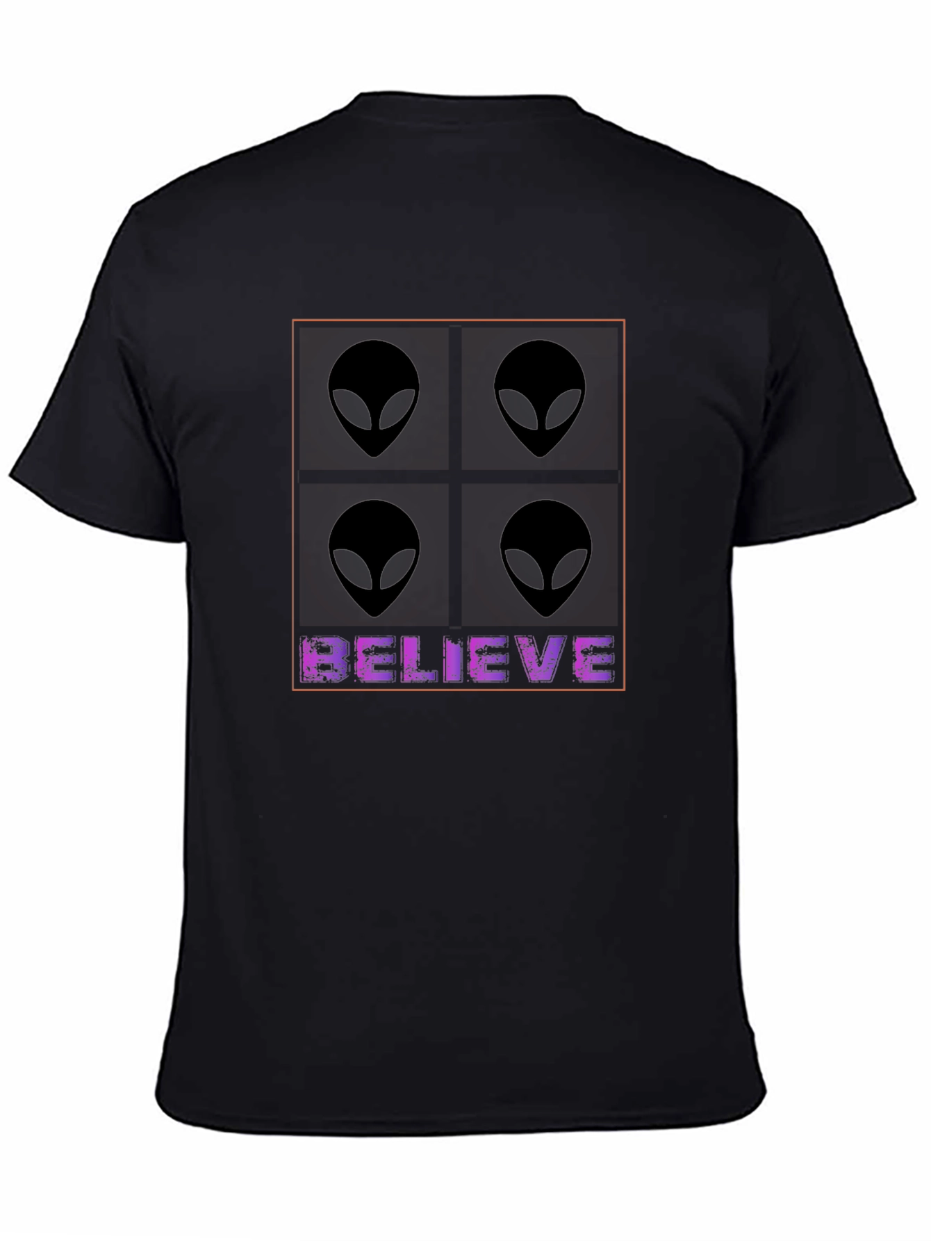 Black Believe Alien Graphic Tee - Black Cotton Blend T-Shirt view 4