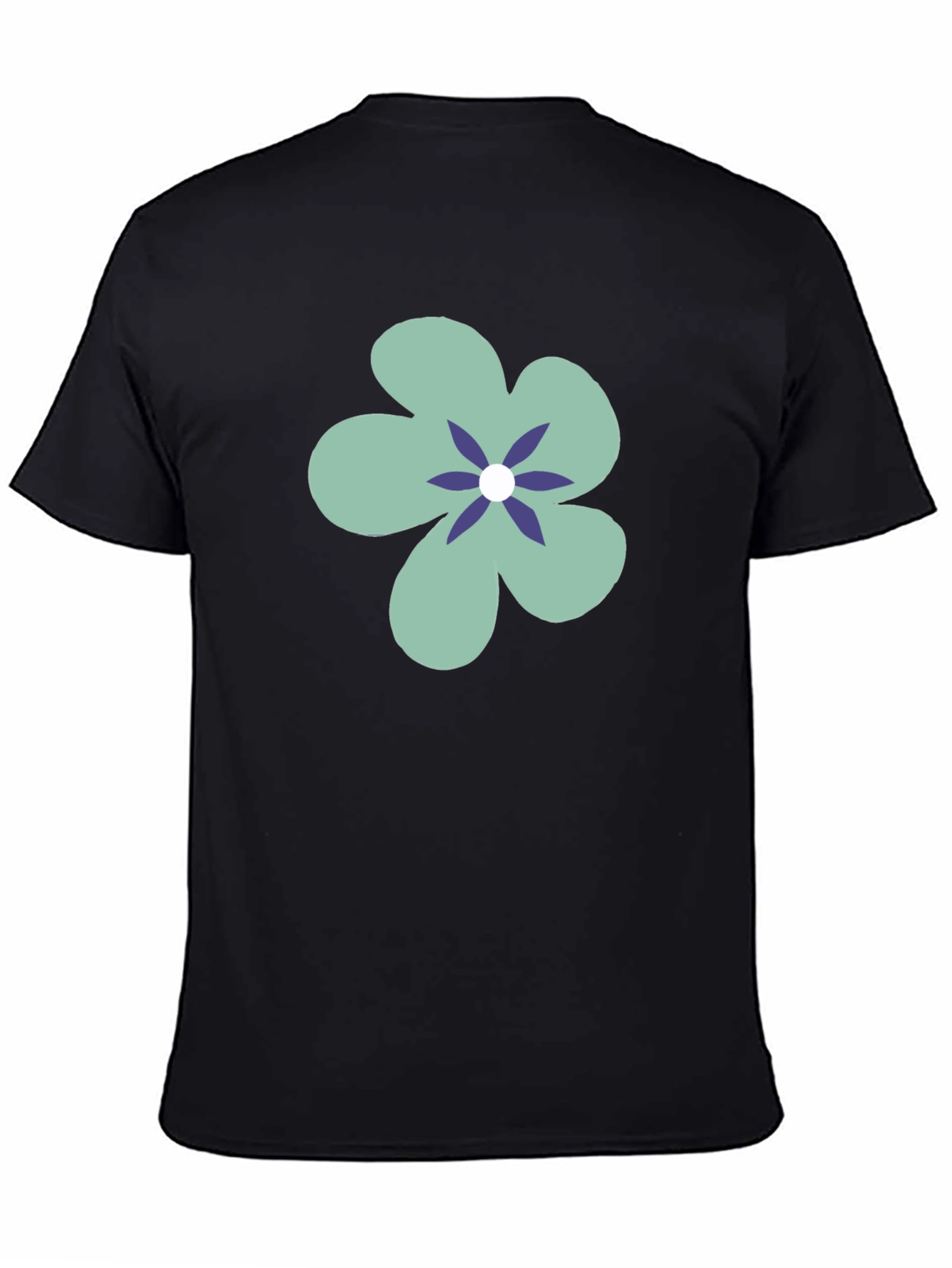 Black Black T-Shirt with Floral Graphic view 4