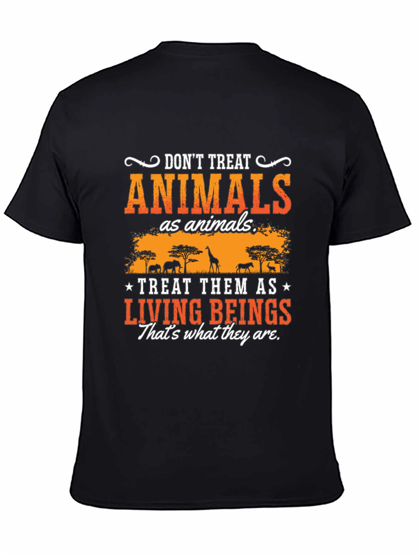 Black Don't Treat Animals T-Shirt view 4