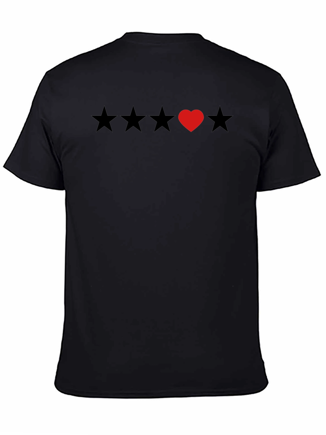 Black Heart Star Rating T-Shirt - Soft Cotton Tee view 4