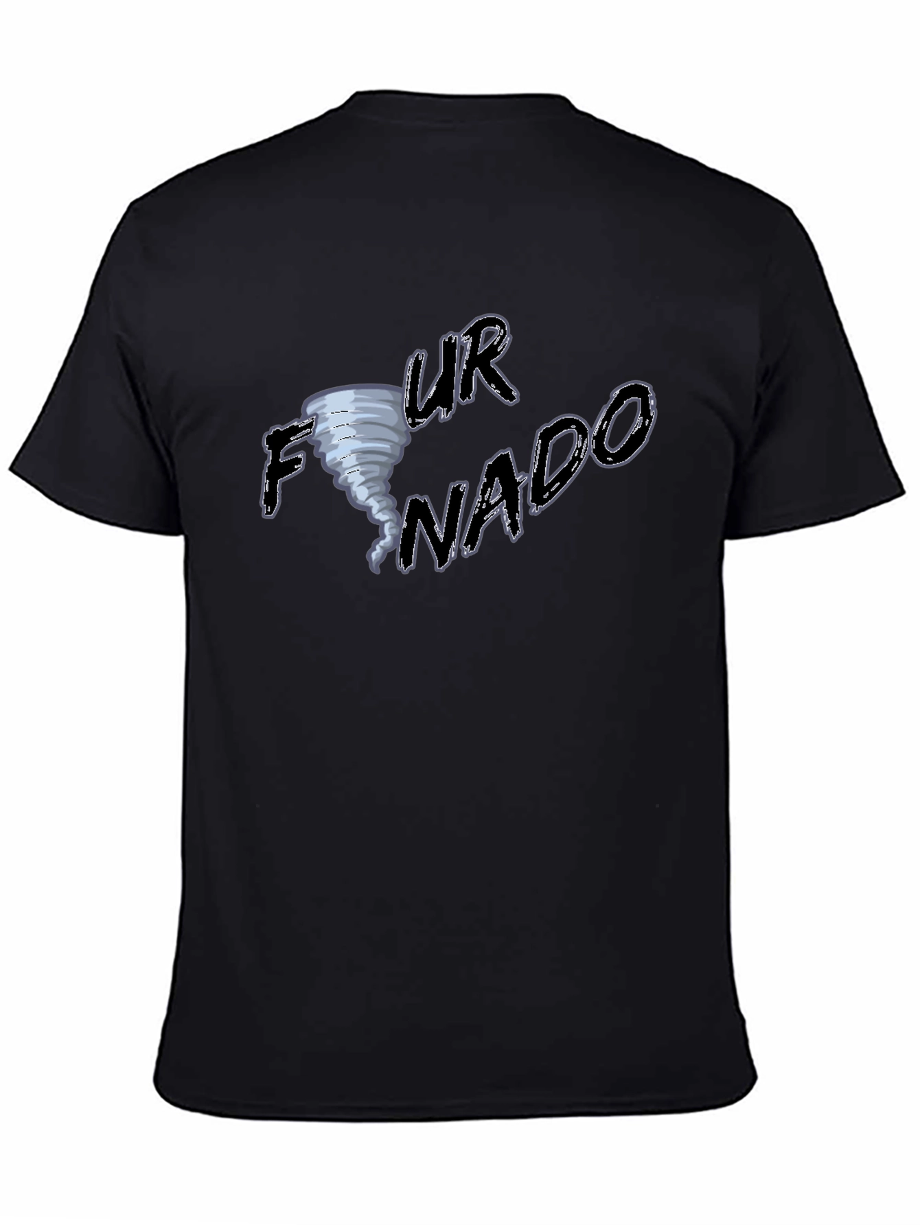 Black Funny Tornado T-Shirt - 'Your Nado'  view 4