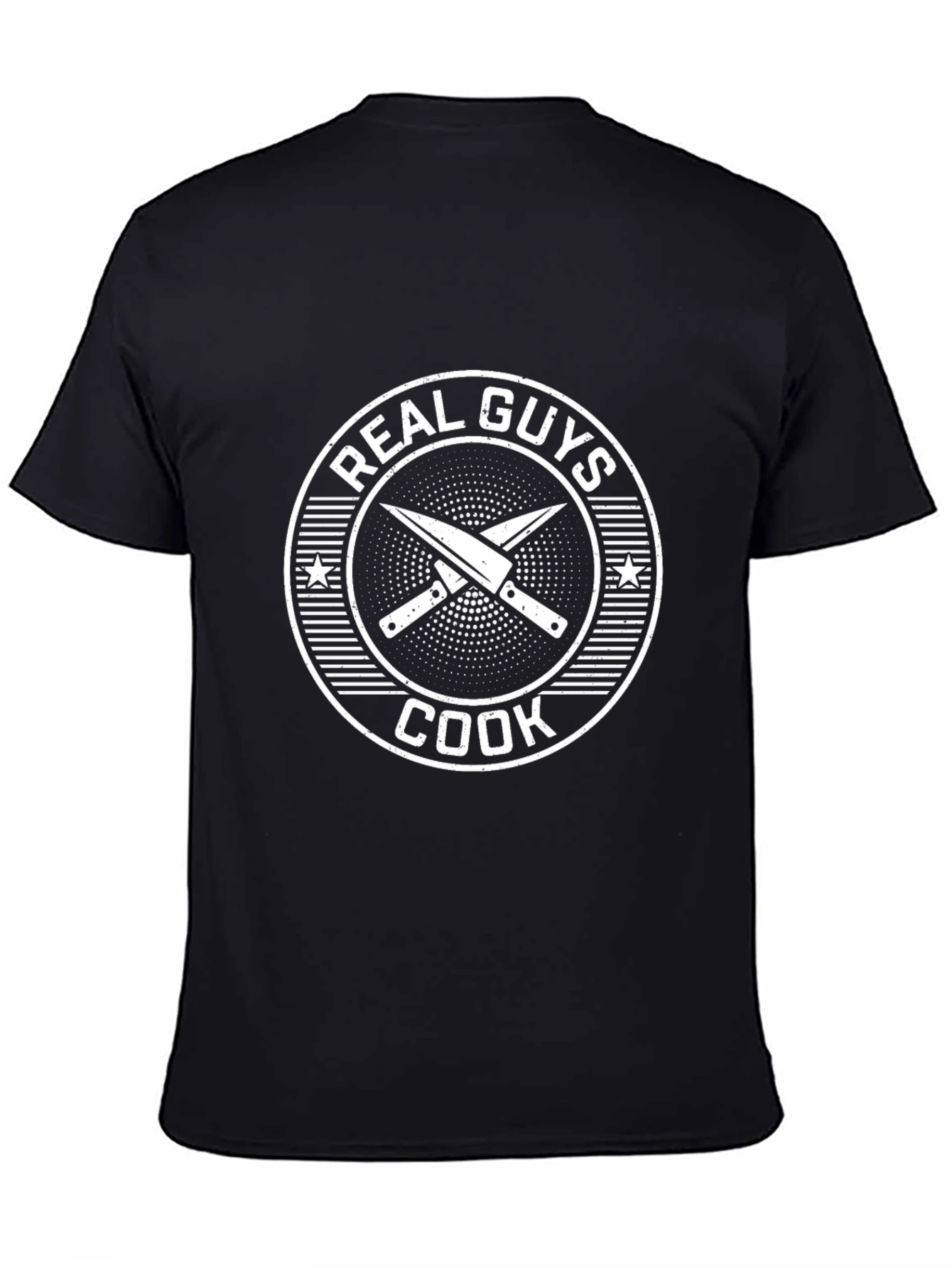 Black Real Guys Cook T-Shirt - Black Crew Neck Graphic Tee view 4