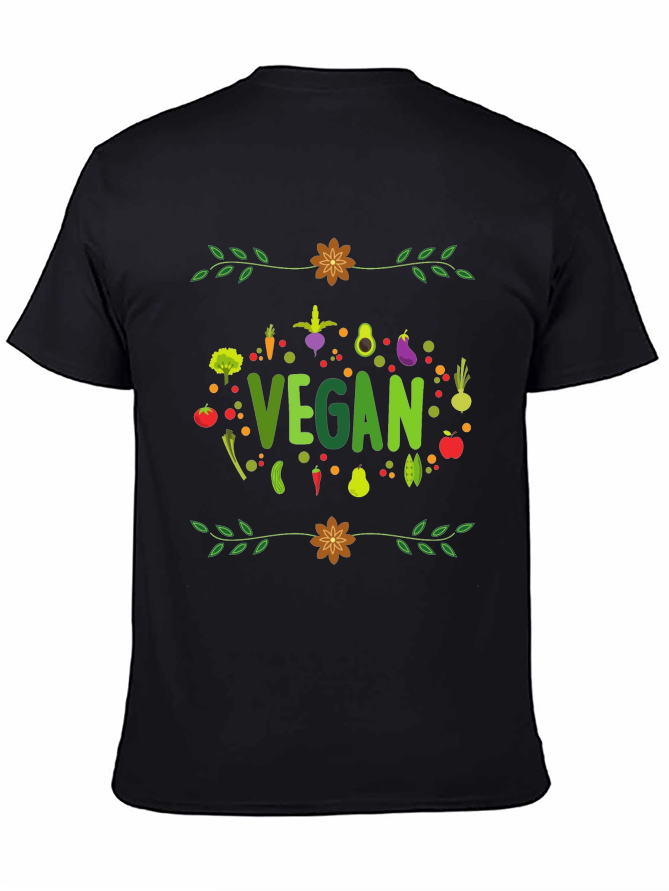 Black Vegan T-Shirt - Plant-Based Lifestyle Tee view 4