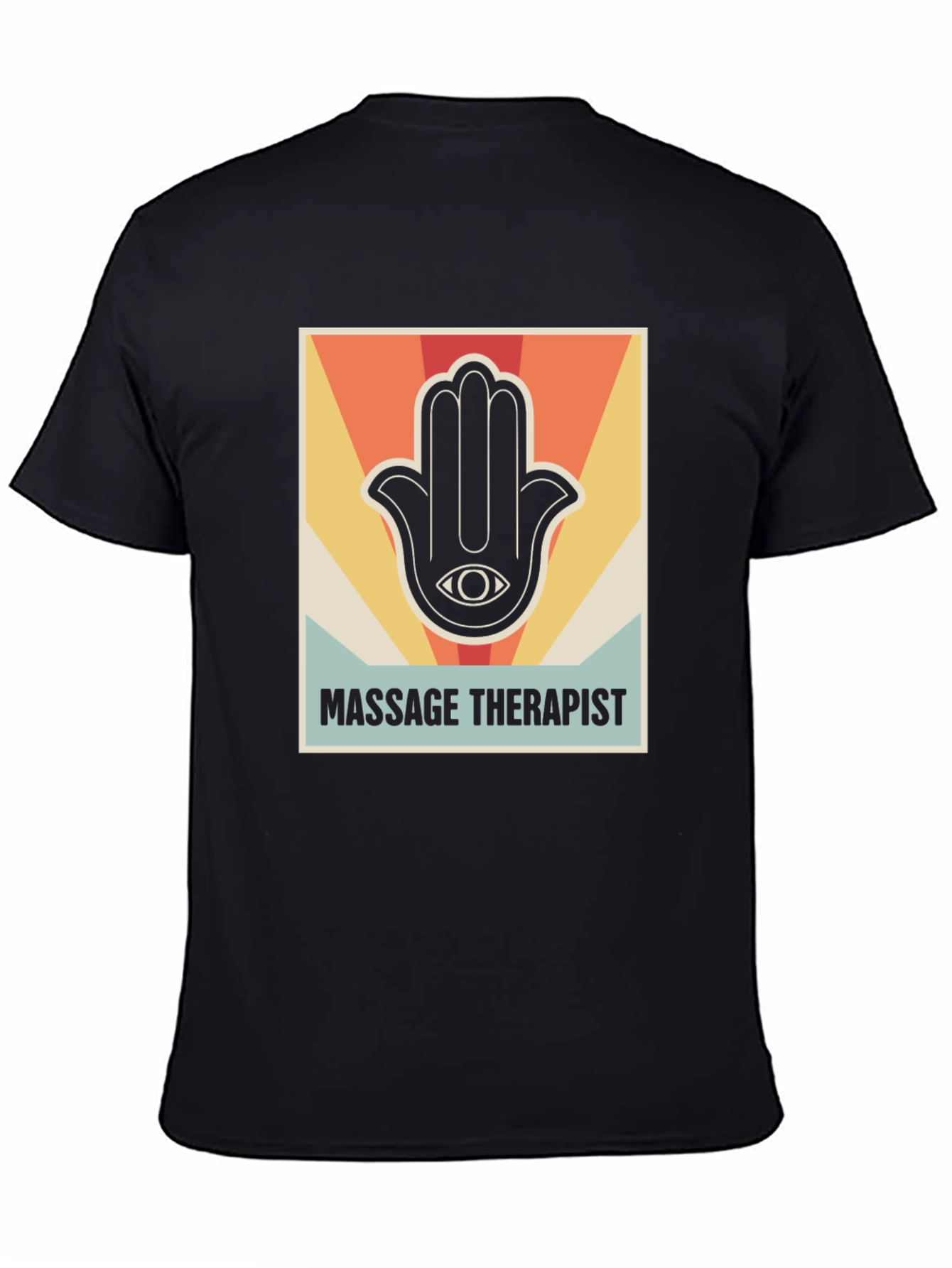 Black Massage Therapist Retro Graphic T-Shirt view 4