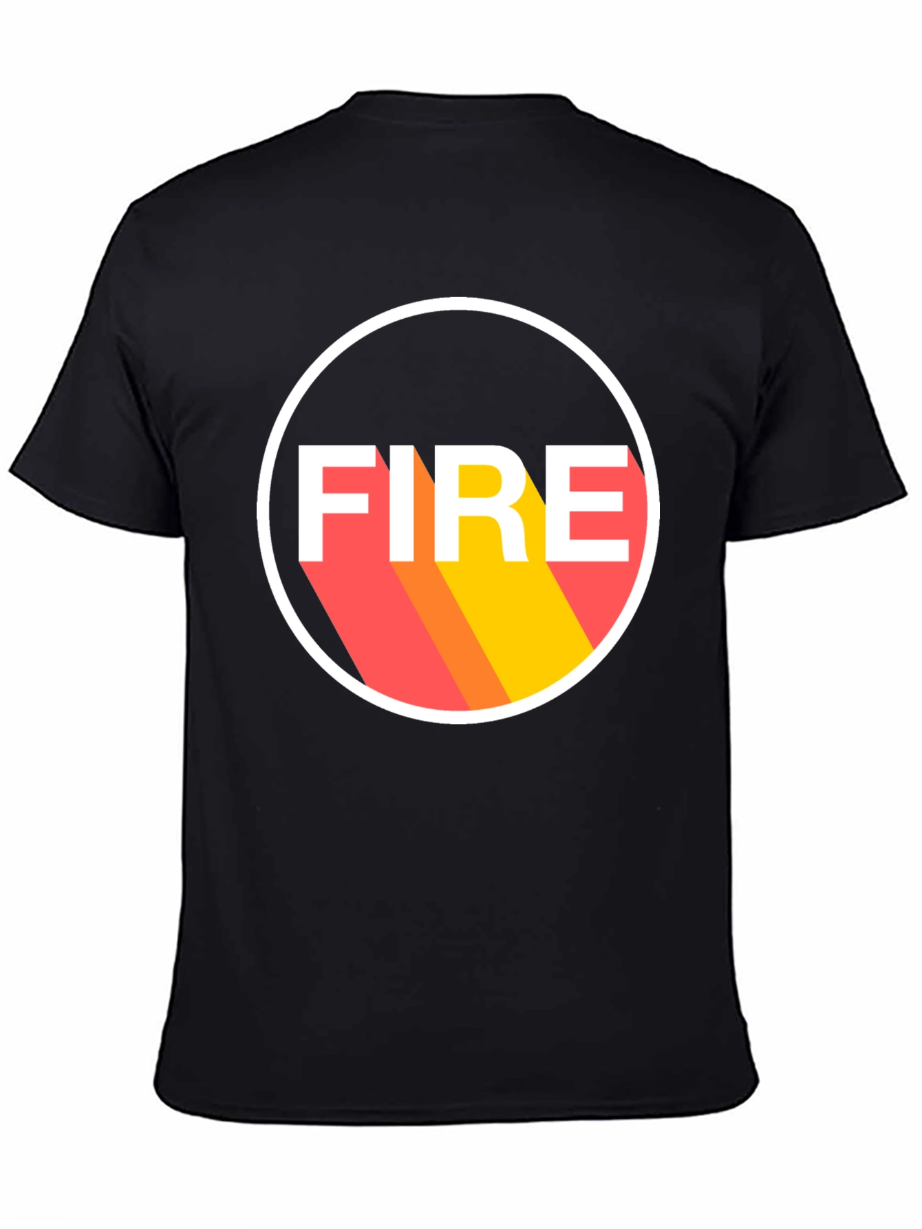 Black FIRE Graphic Tee - Bold Statement Shirt view 4