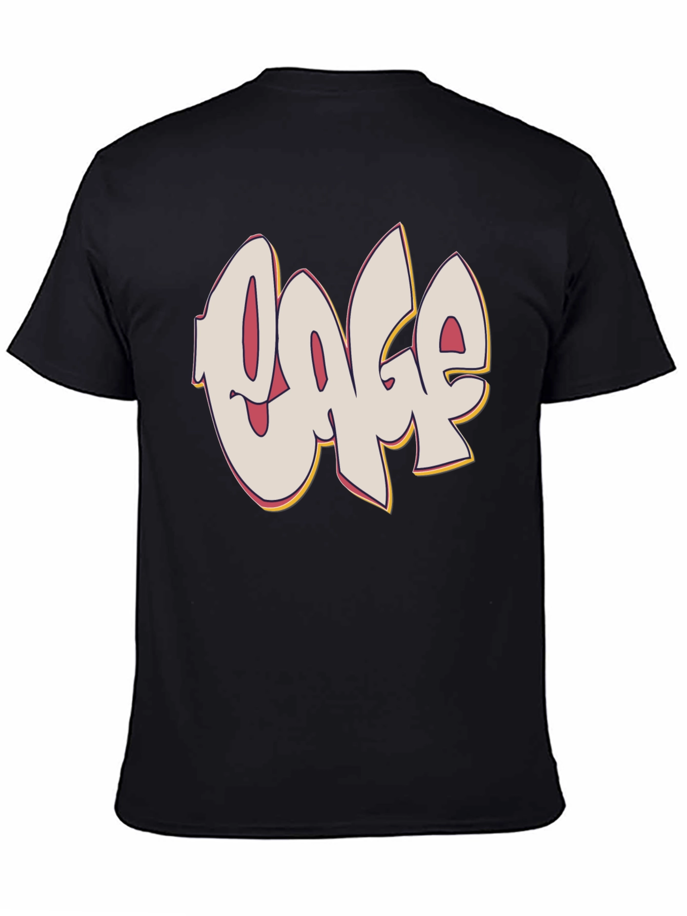 Black Graffiti Style Text Graphic Black T-Shirt view 4