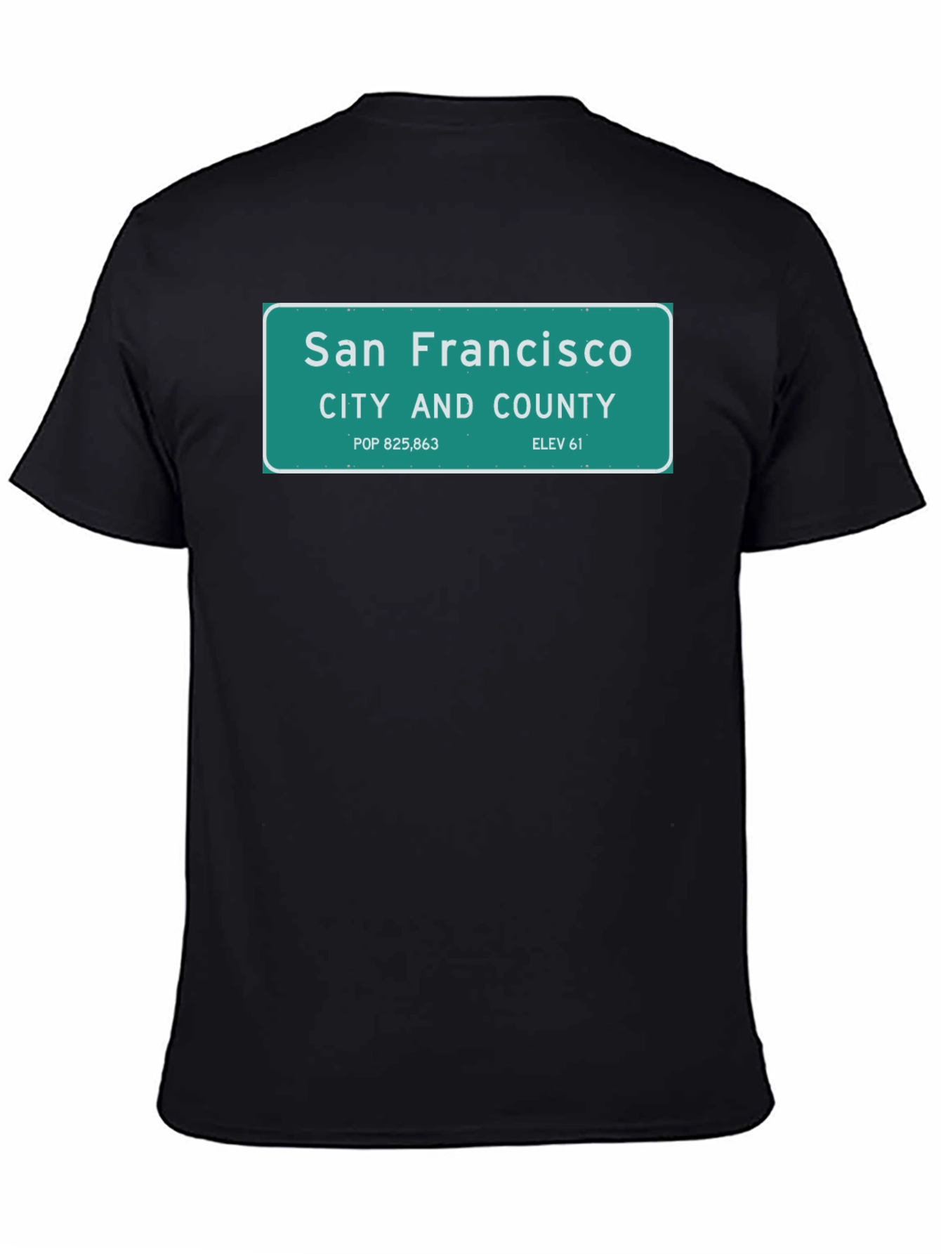 Black San Francisco City Sign T-Shirt - Black view 4
