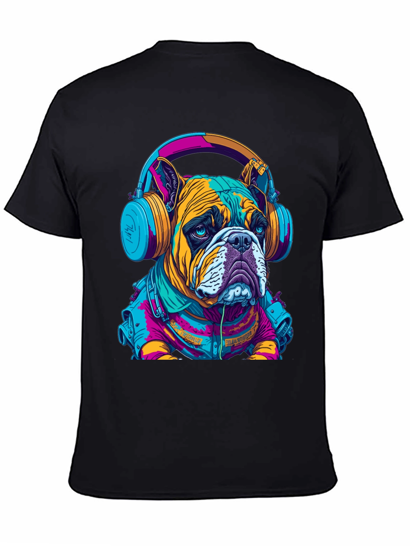 Black Bulldog DJ Graphic Tee - Trendy Streetwear view 4