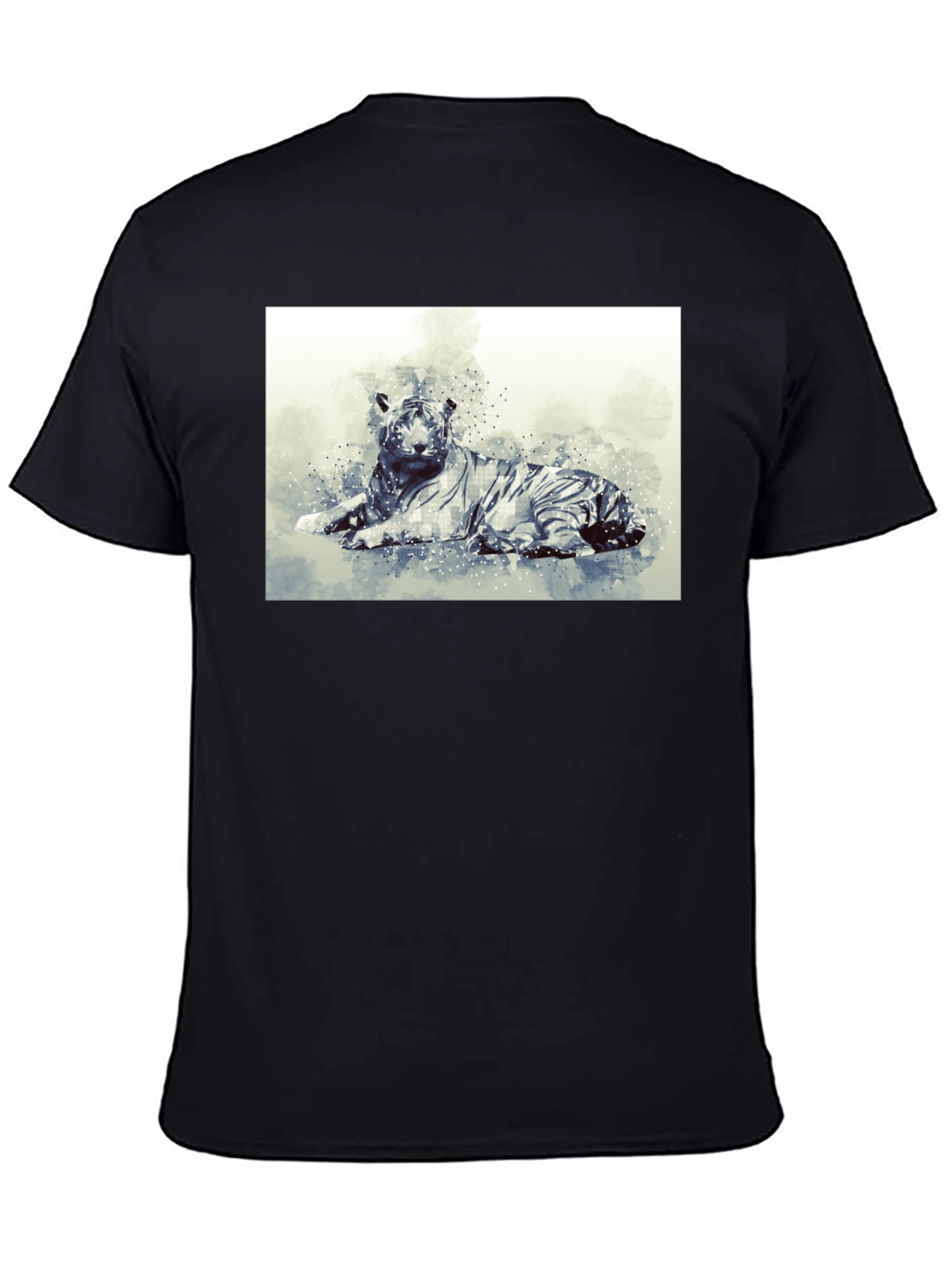 Black Tiger Graphic Print Black T-Shirt view 4