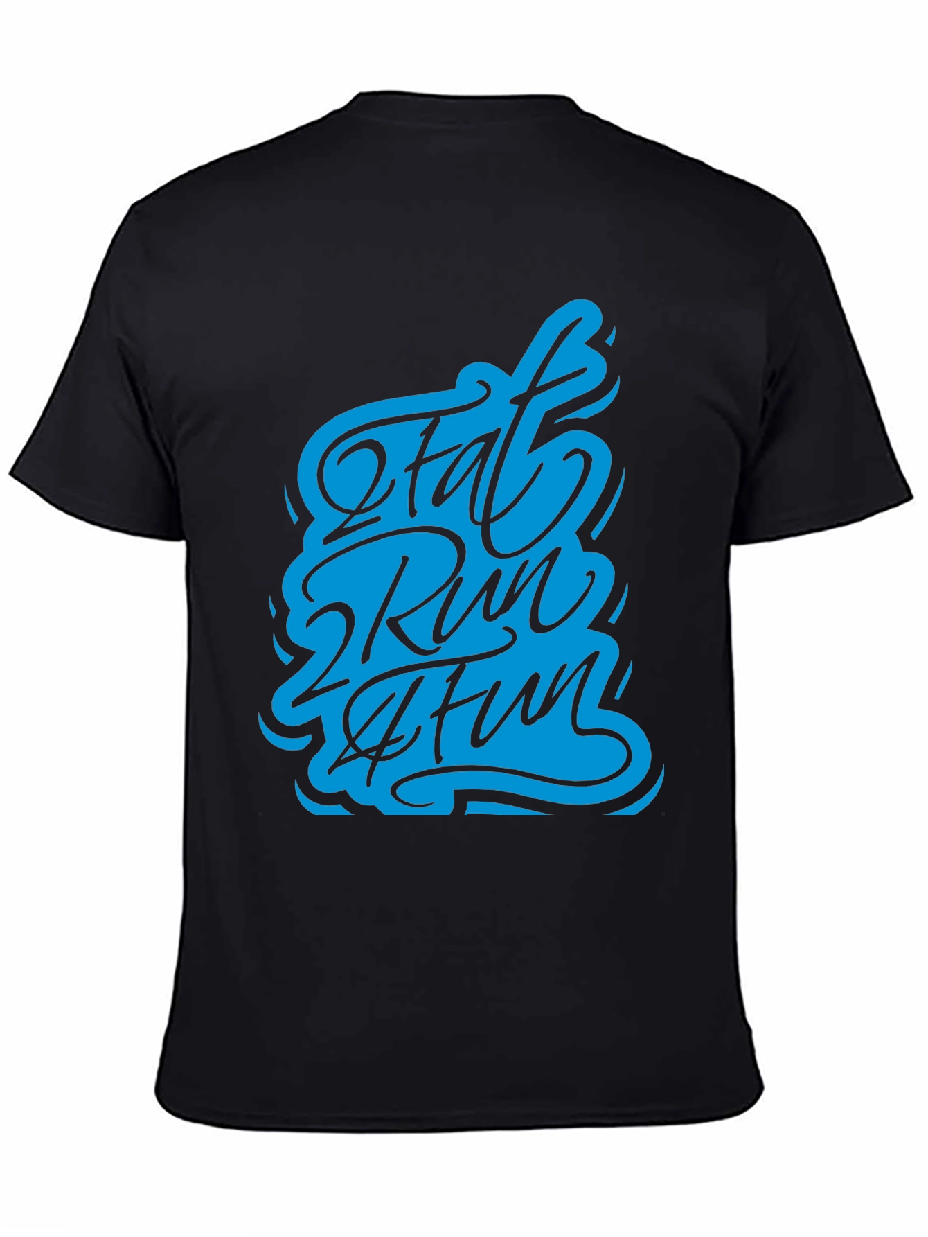 Black Fat 2 Run 2 Fun Graphic T-Shirt - Black view 4