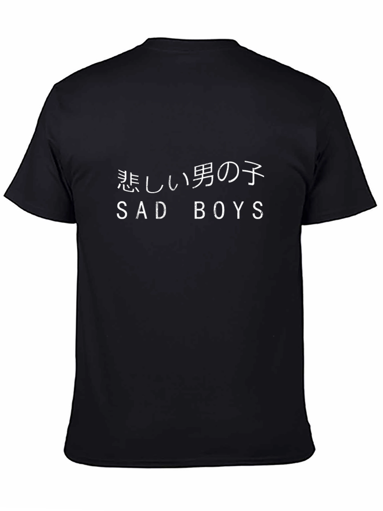 Black Sad Boys Graphic Tee - Black Casual T-Shirt view 4