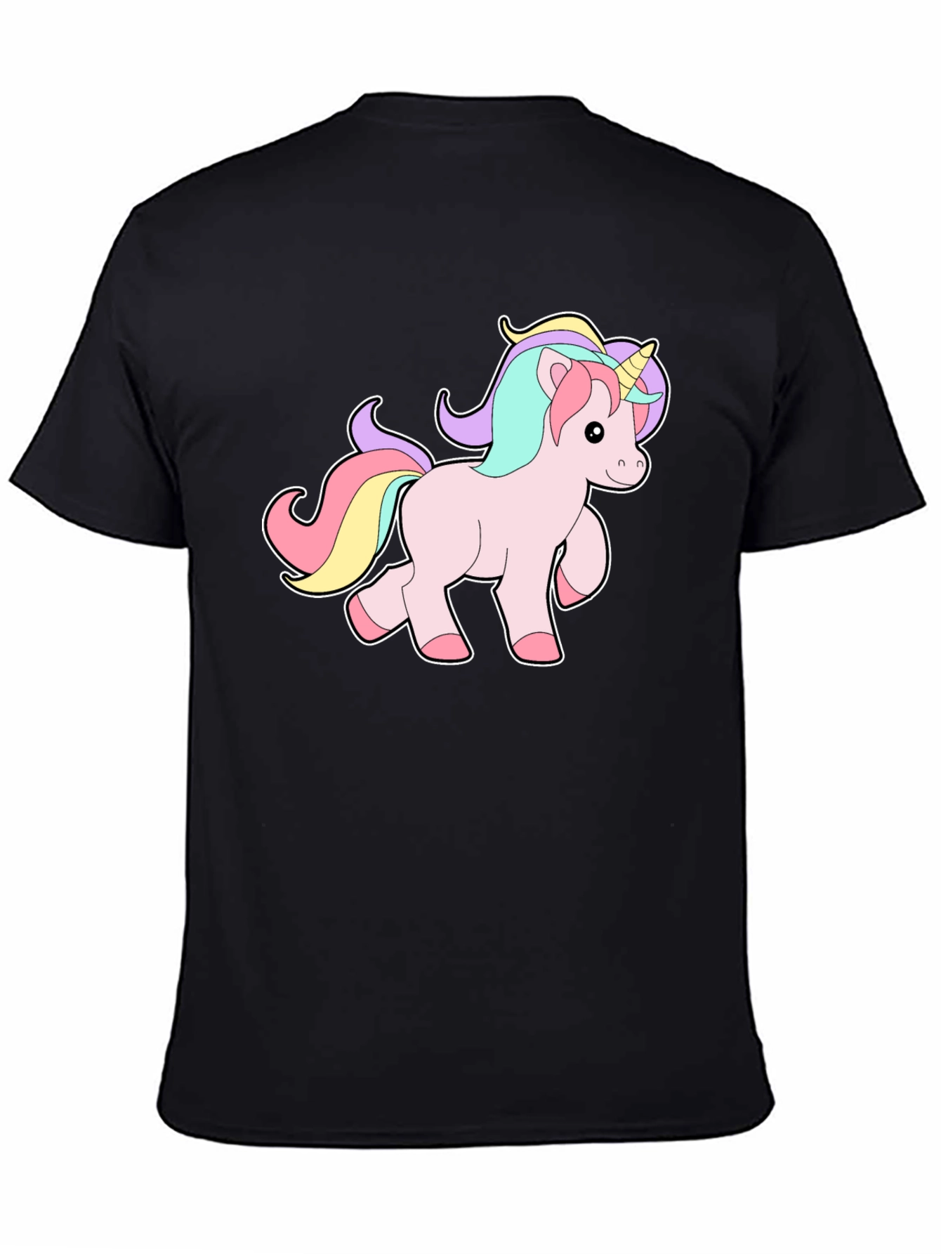 Black Unicorn Graphic Tee - Men's Black T-Shirt view 4