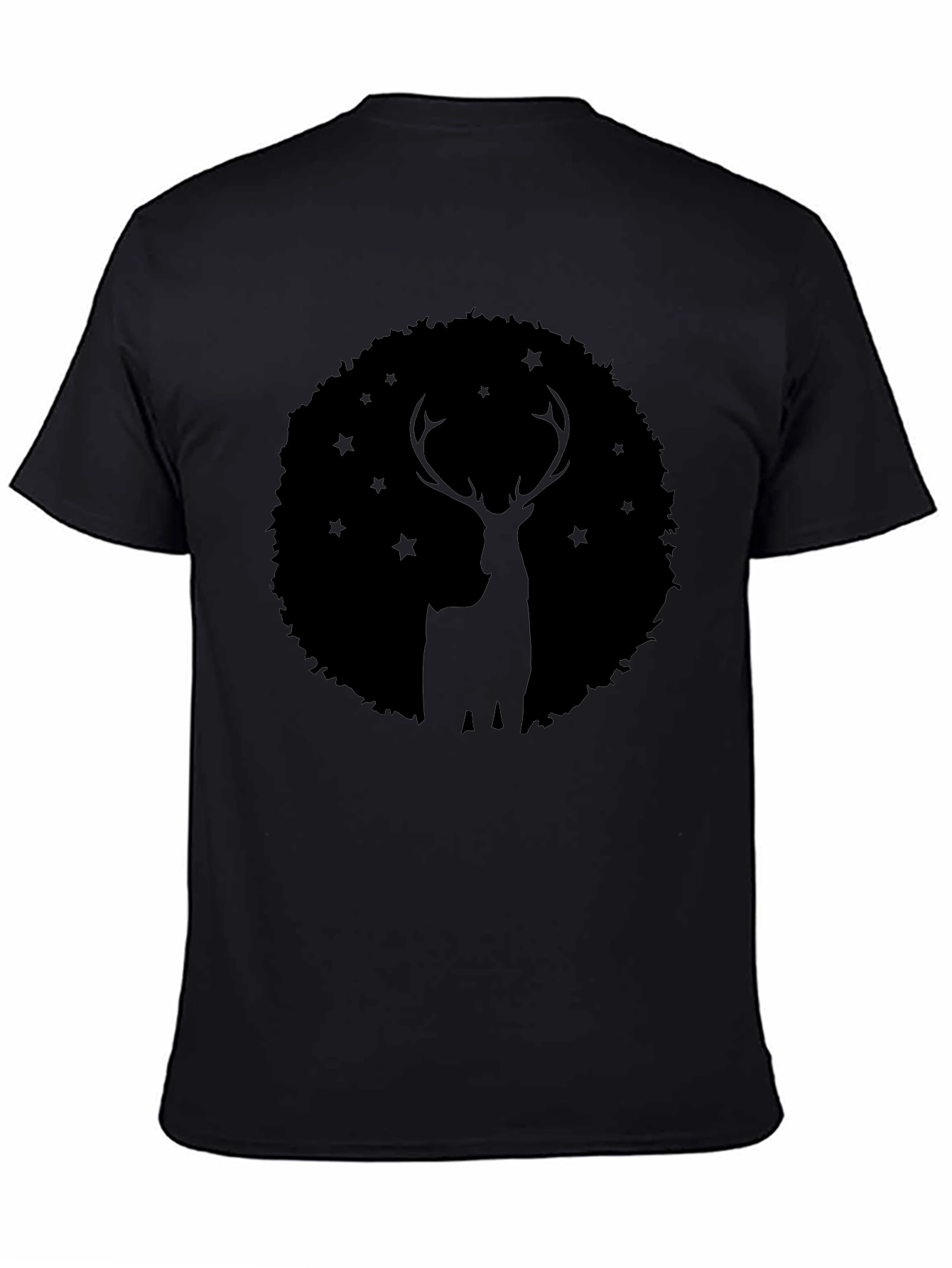 Black Stag Silhouette T-Shirt - Black Graphic Tee view 4