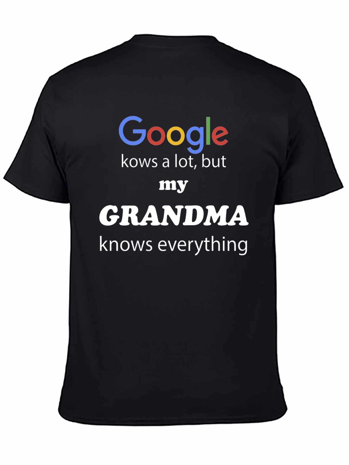 Black Google vs Grandma T-Shirt - Knows Everything view 4