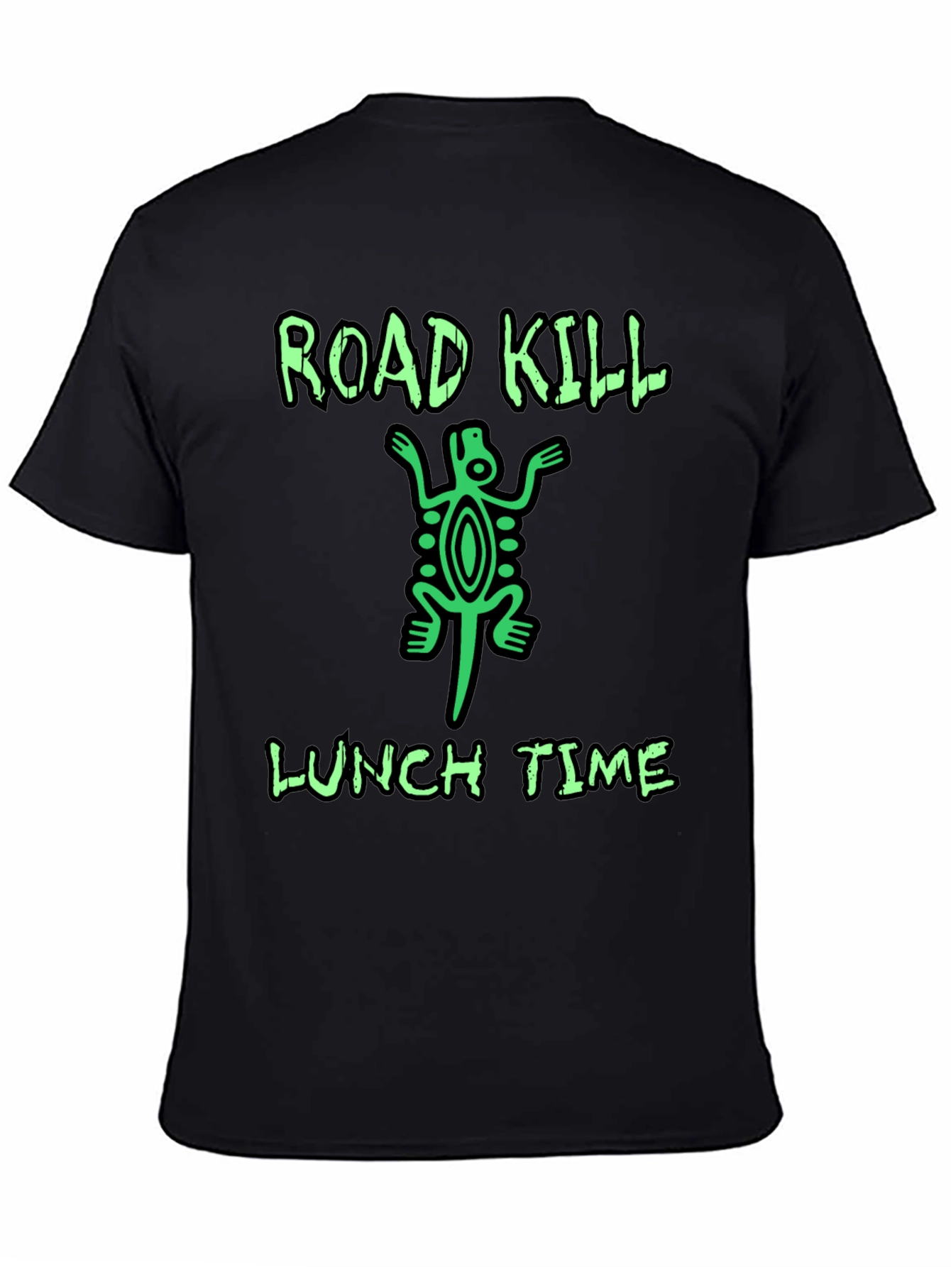 Black Road Kill Lunch Time Graphic T-Shirt view 4