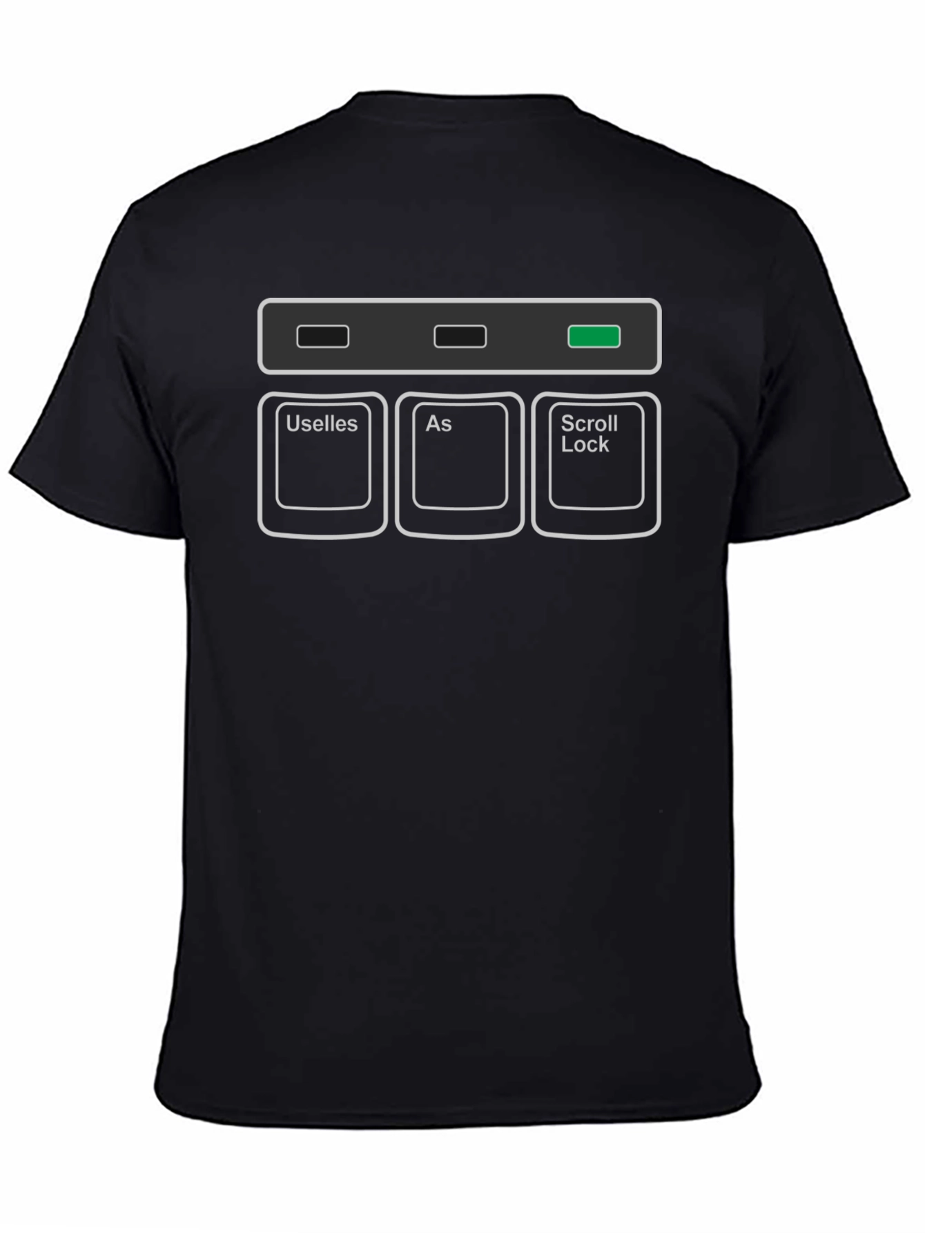Black Scroll Lock Keyboard T-Shirt view 4
