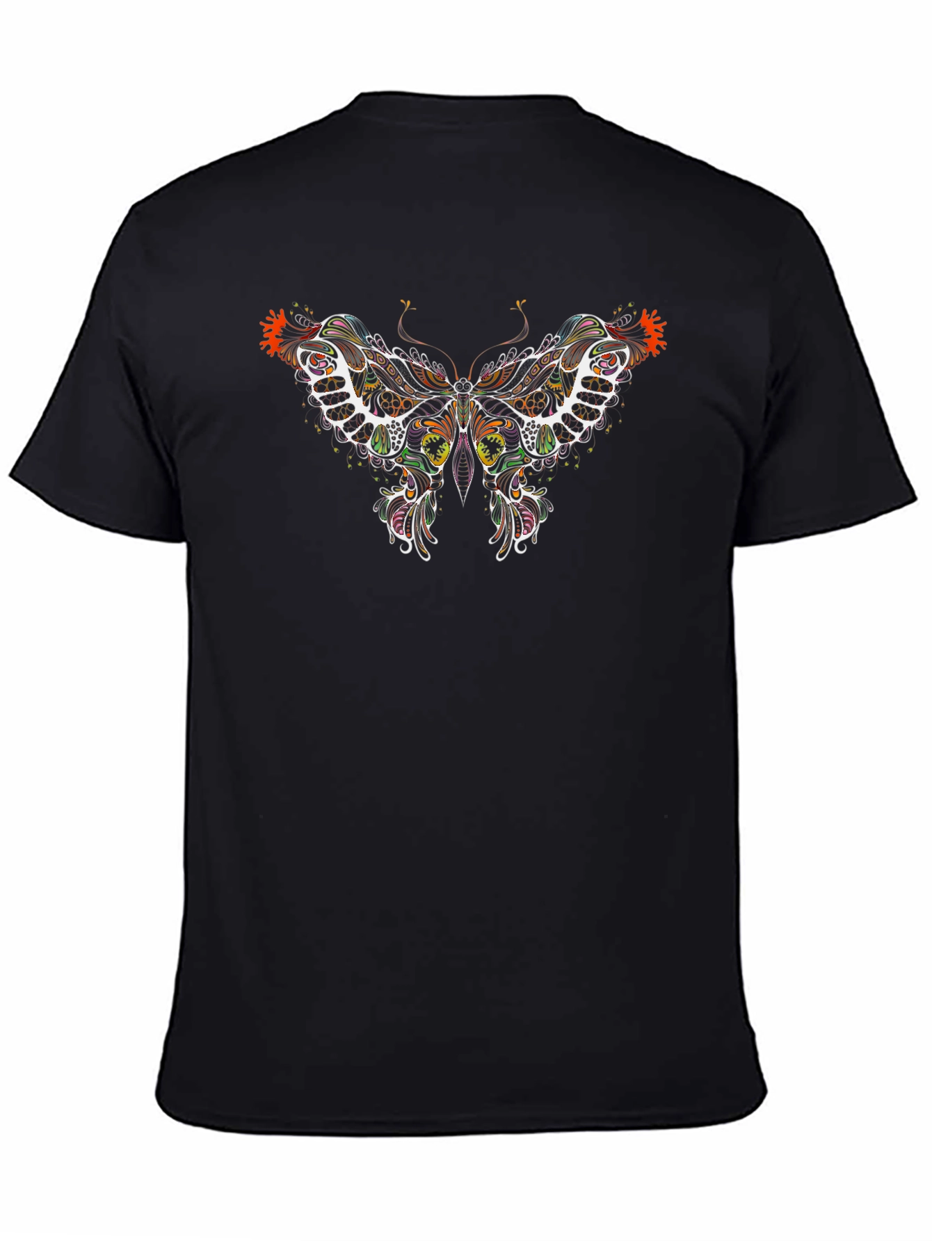 Black Butterfly Graphic Print Black T-Shirt view 4